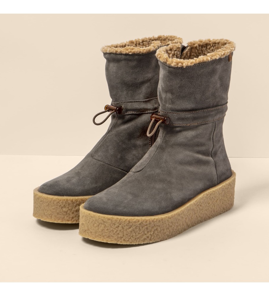 El Naturalista Bottines en cuir N5923 Dolmen gris - Hauteur du talon 4,5cm