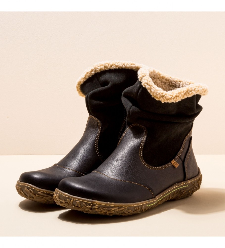 El Naturalista Botas de couro para tornozelo N758 Nido preto