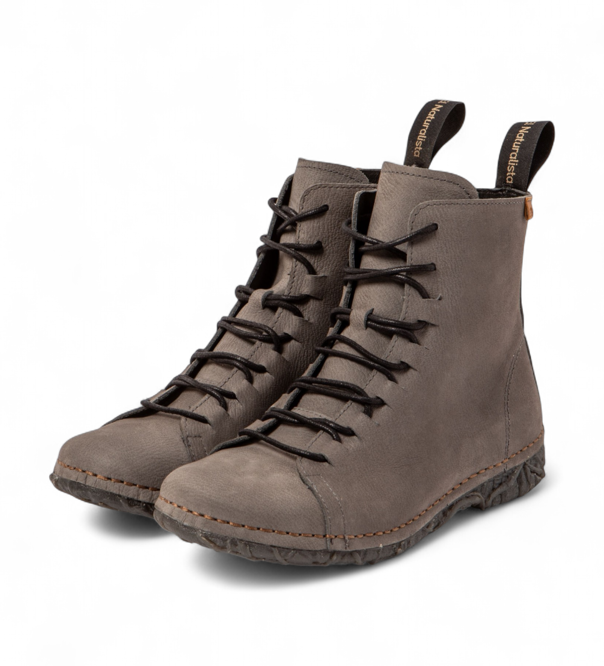 El Naturalista Pleasant Grey leather ankle boots