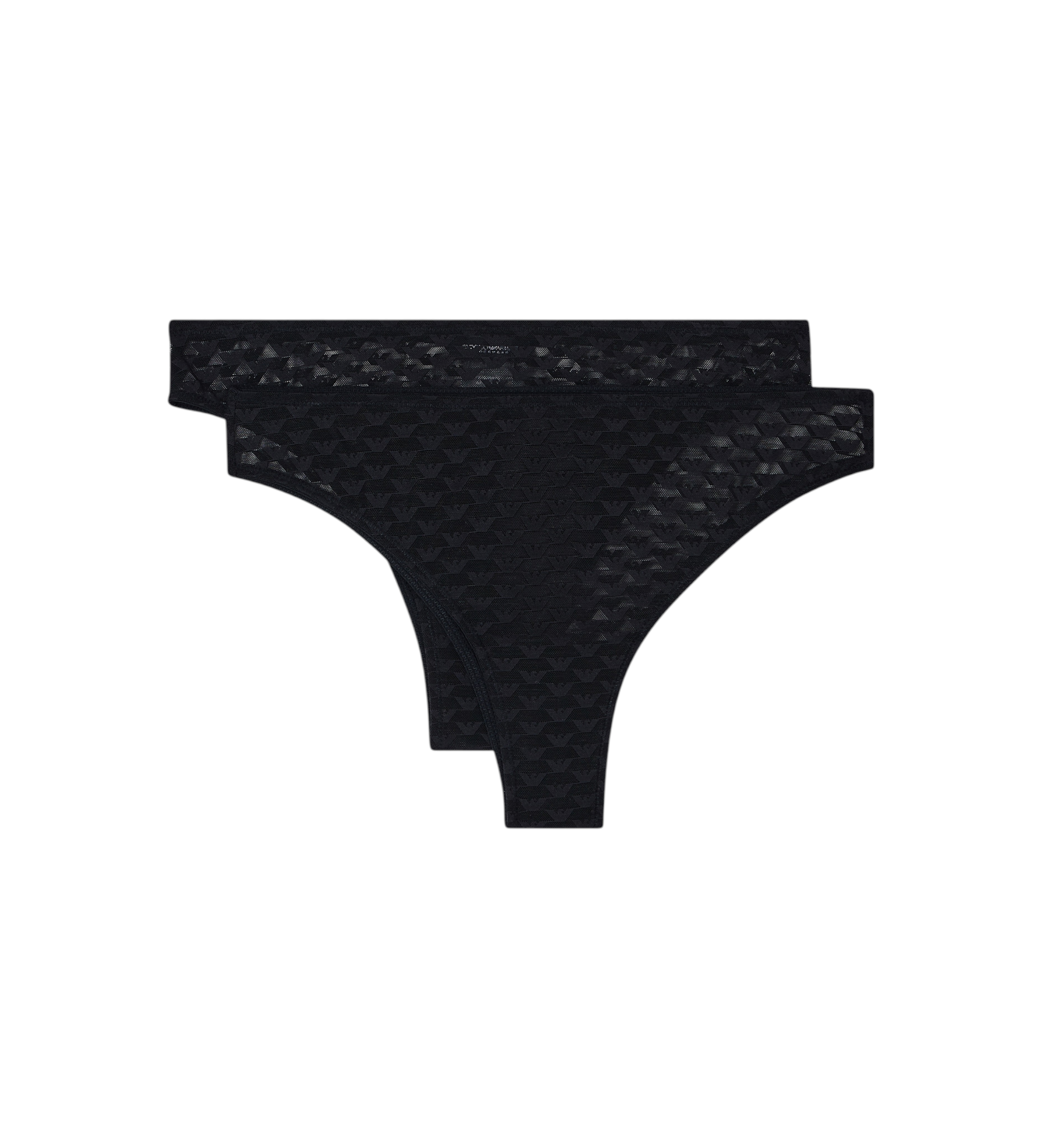 Emporio Armani Set di 2 perizomi neri con motivo Eagle Emporio Armani Set di 2 perizomi neri con motivo Eagle