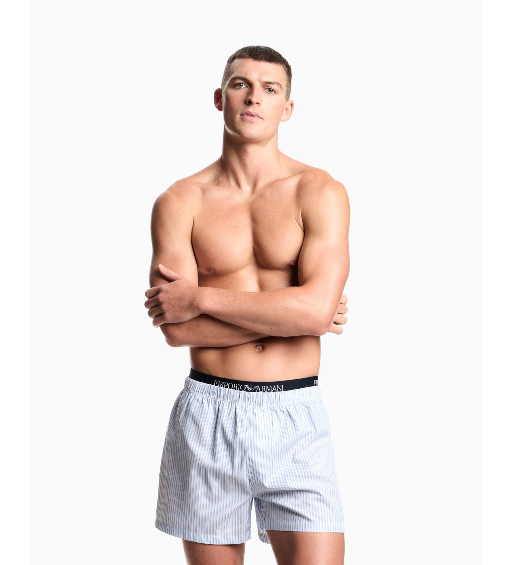 Emporio Armani Bele žakardne pletene boksarice Emporio Armani Bele žakardne pletene boksarice