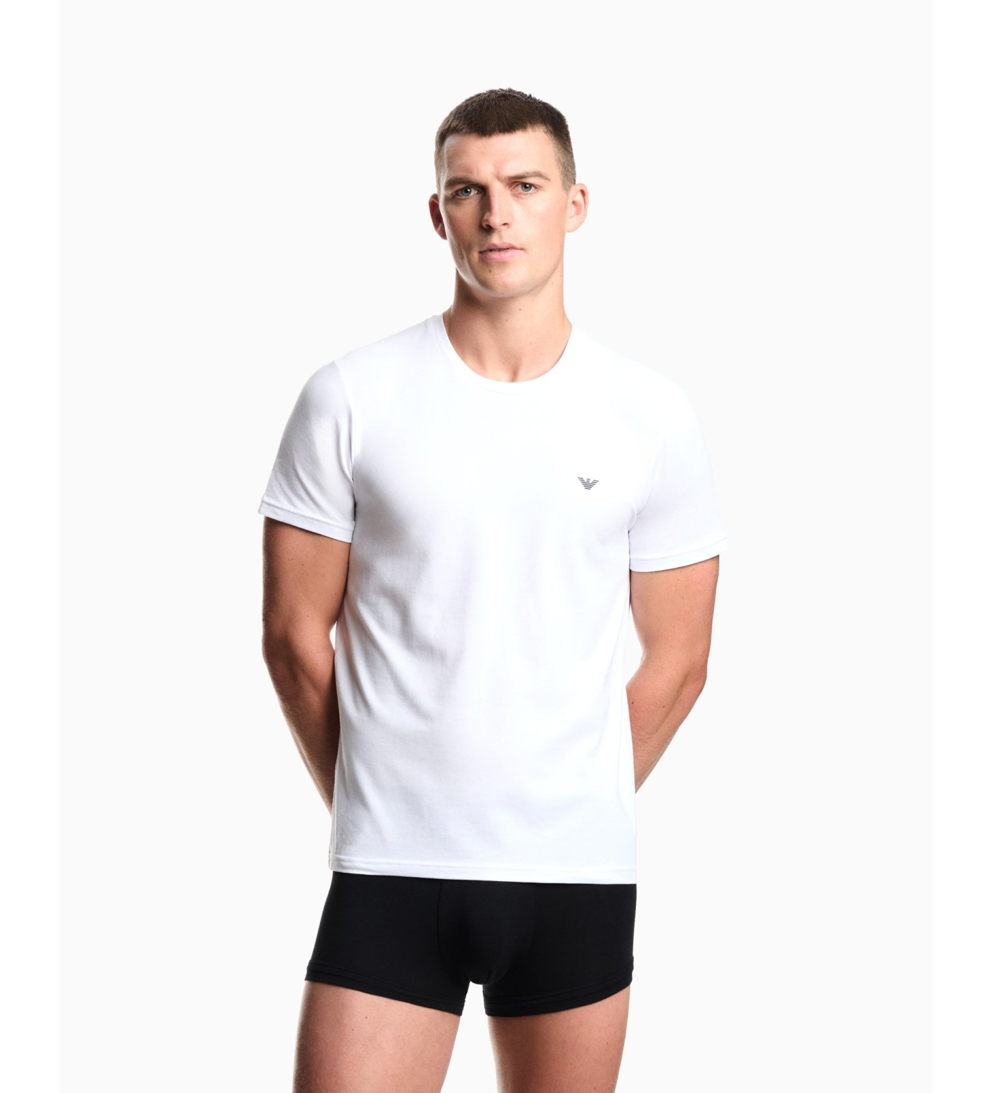 Emporio Armani Lot de 2 T-shirts en maille Endurance marine, blanc Emporio Armani Lot de 2 T-shirts en maille Endurance marine, blanc
