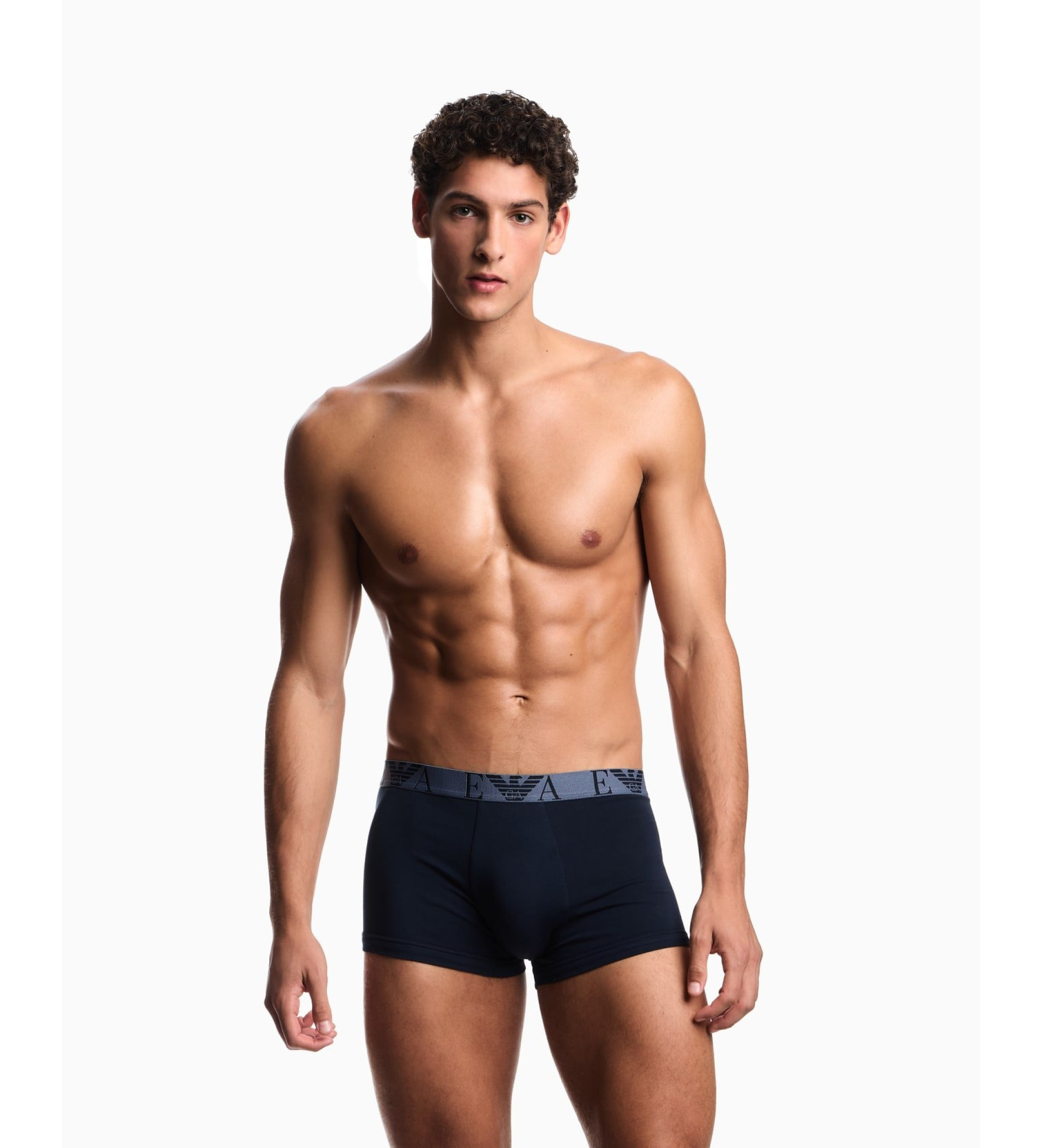 Emporio Armani Lot de 3 caleçons monogrammés marine Emporio Armani Lot de 3 caleçons monogrammés marine
