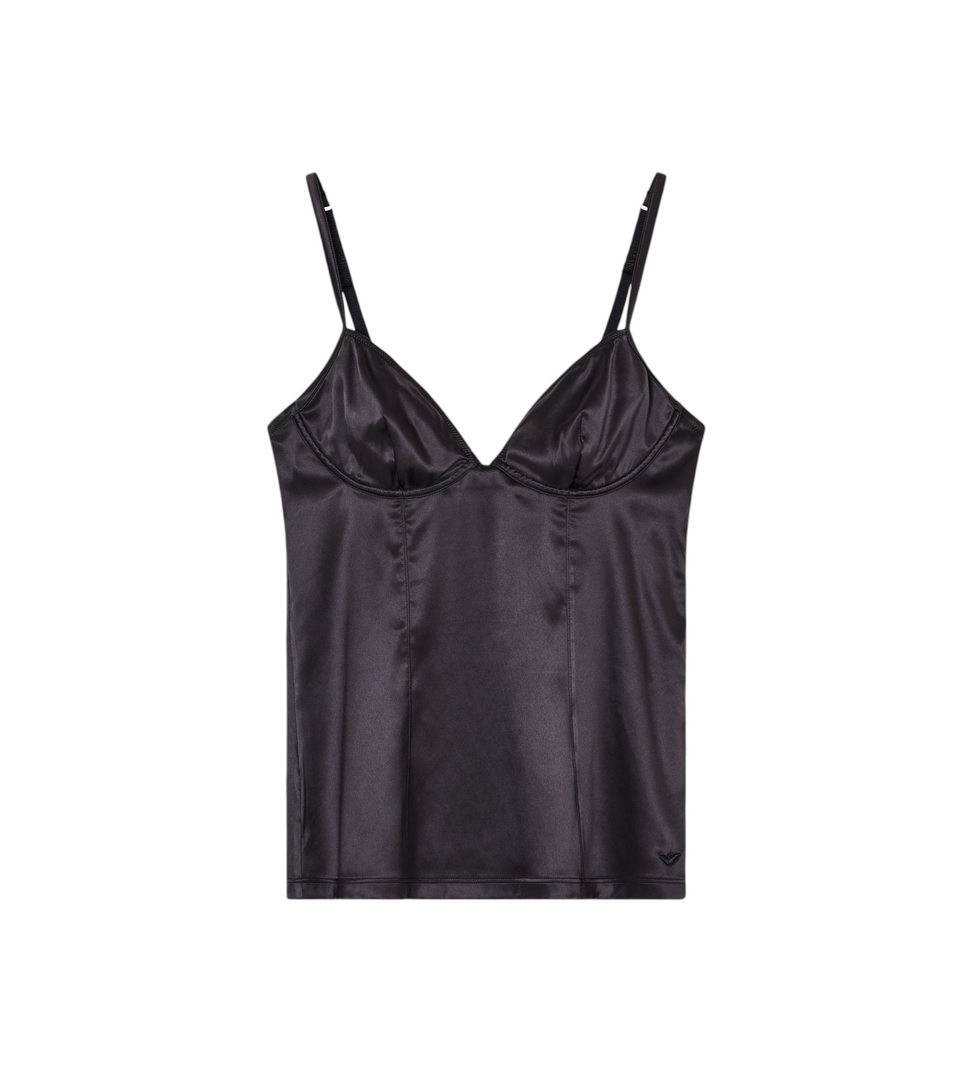 Emporio Armani Top Satin Lace noir Emporio Armani Top Satin Lace noir