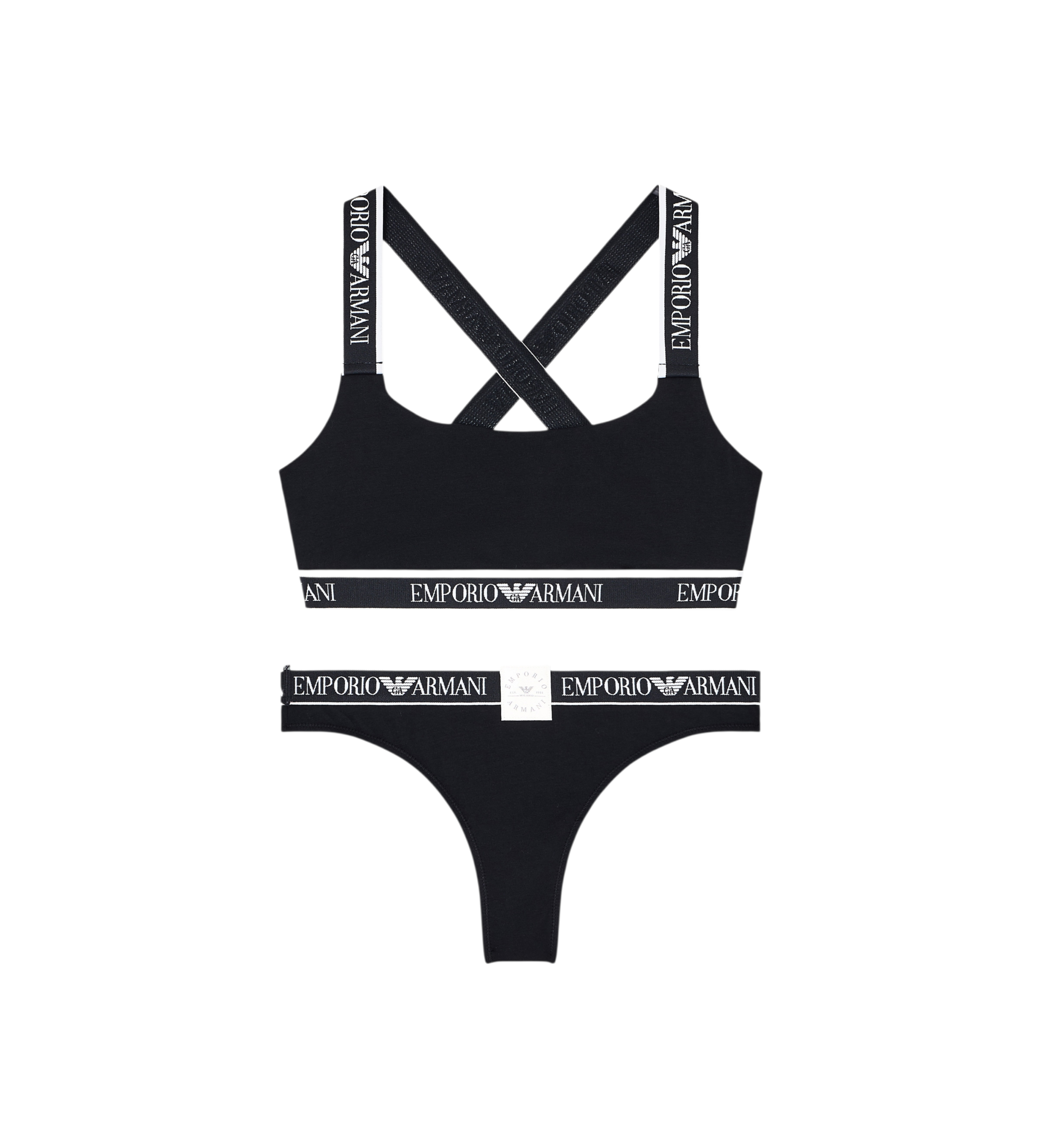 Emporio Armani Completo intimo nero con logo iconico Emporio Armani Completo intimo nero con logo iconico