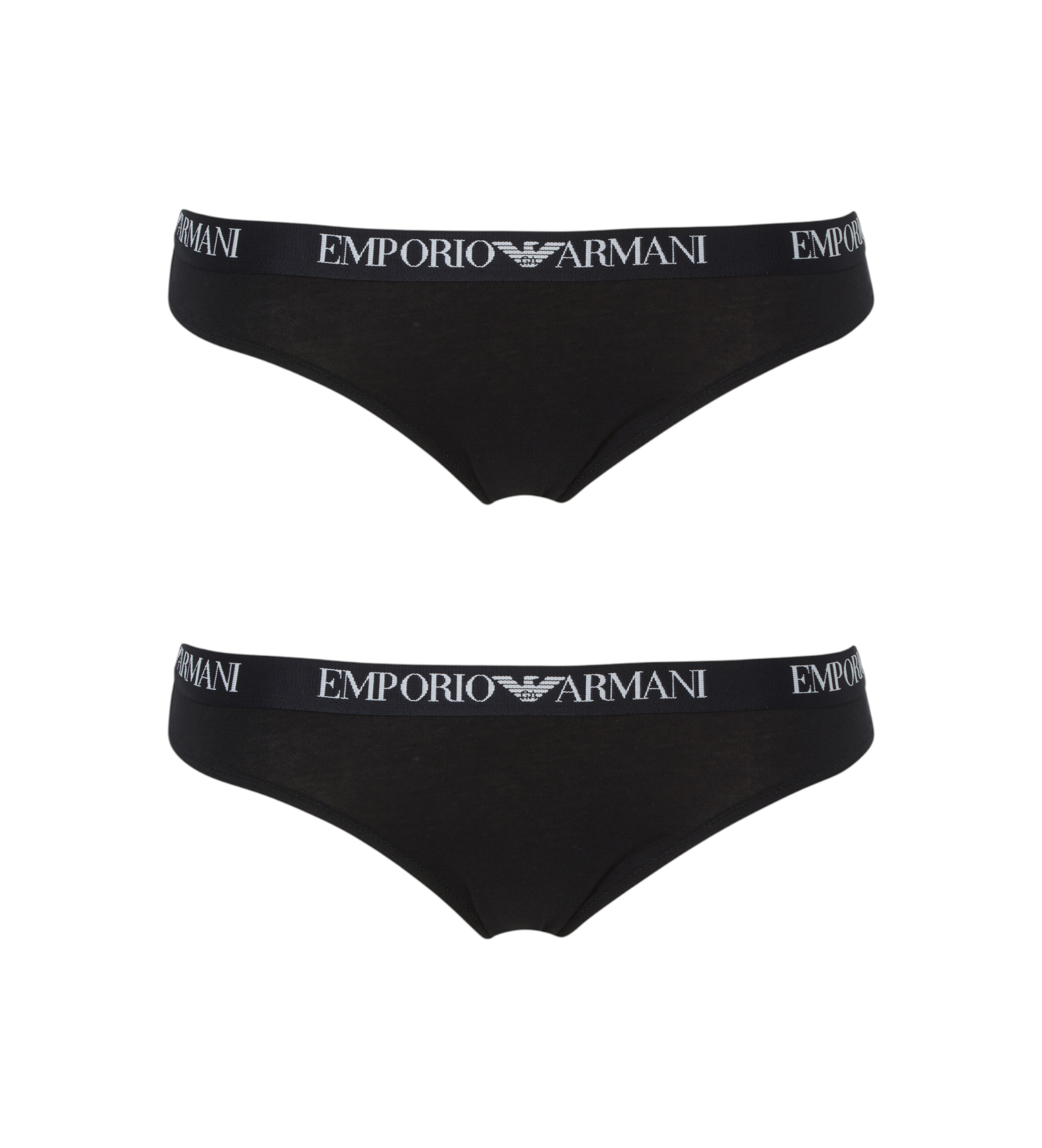 Emporio Armani Set di 2 mutandine brasiliane nere semplici Emporio Armani Set di 2 mutandine brasiliane nere semplici