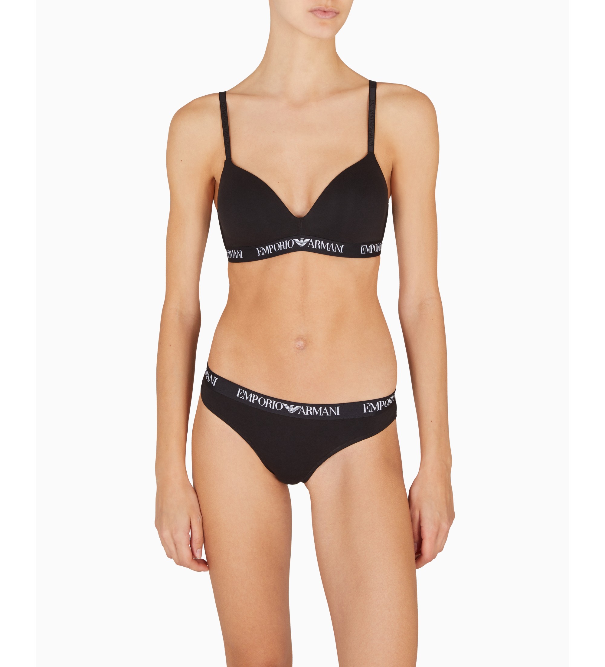 Emporio Armani Set di 2 mutandine brasiliane nere semplici Emporio Armani Set di 2 mutandine brasiliane nere semplici