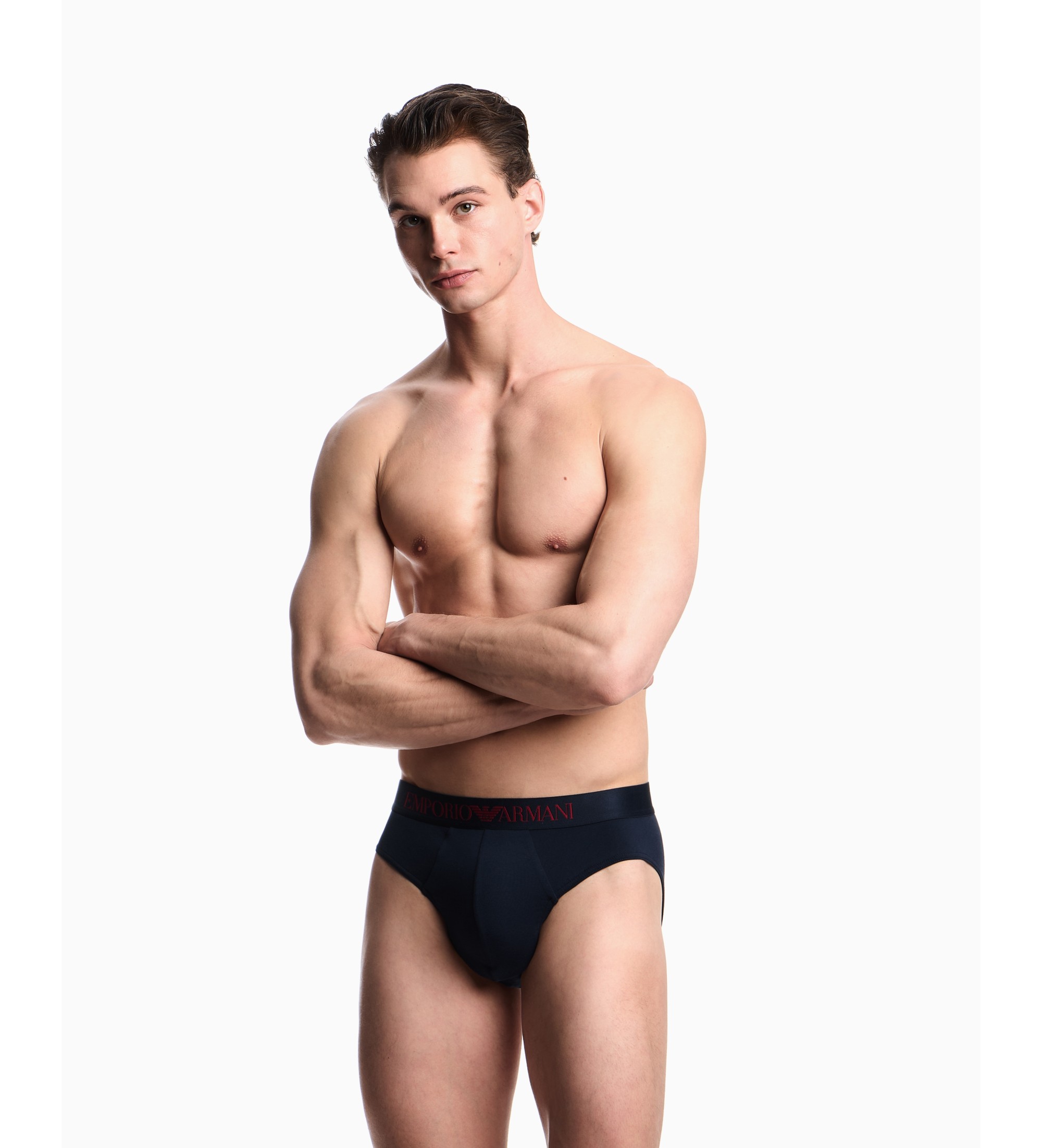 Emporio Armani Set di 2 slip, stampe miste, blu navy Emporio Armani Set di 2 slip, stampe miste, blu navy