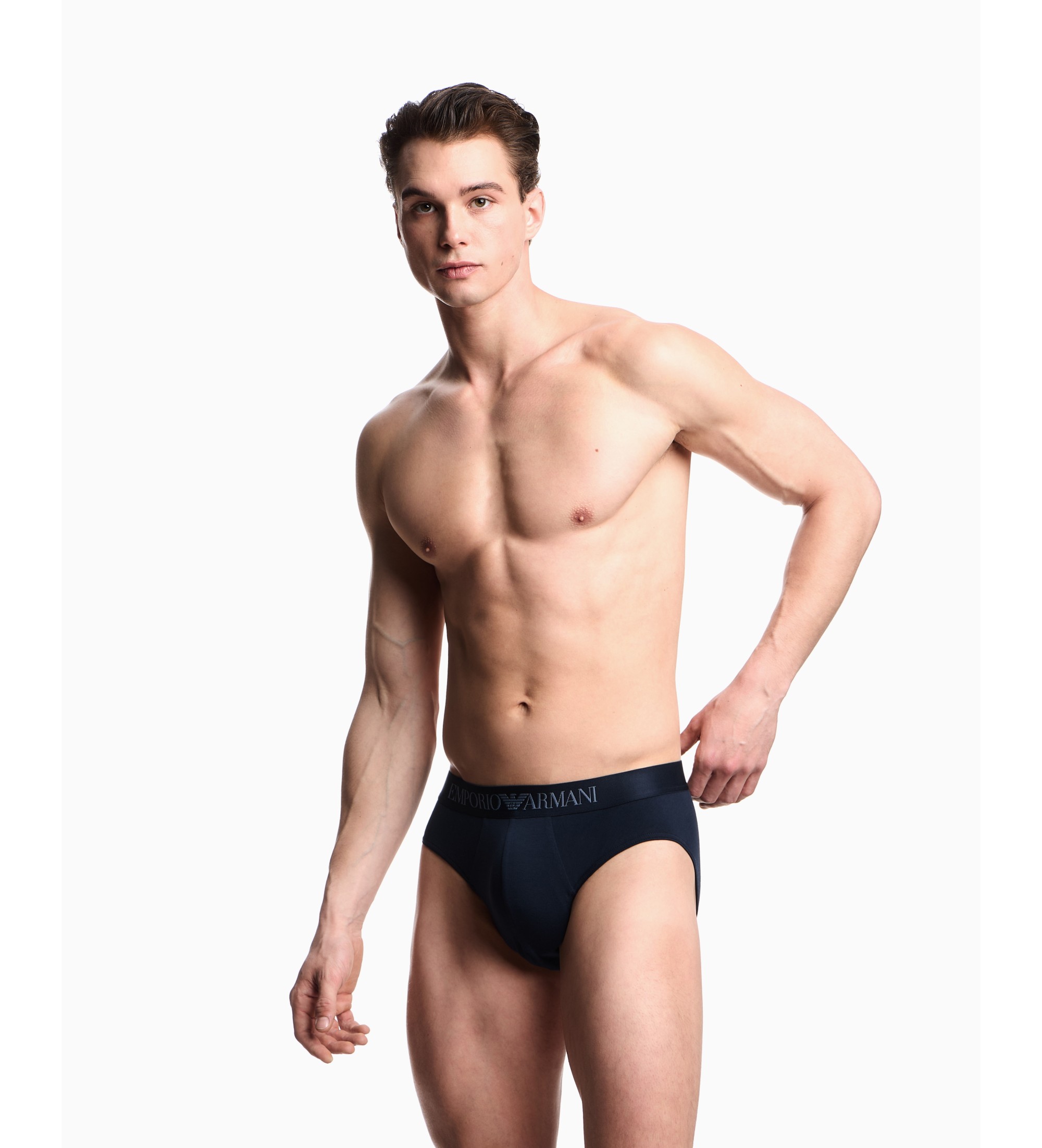 Emporio Armani Set di 2 slip, stampe miste, blu navy Emporio Armani Set di 2 slip, stampe miste, blu navy