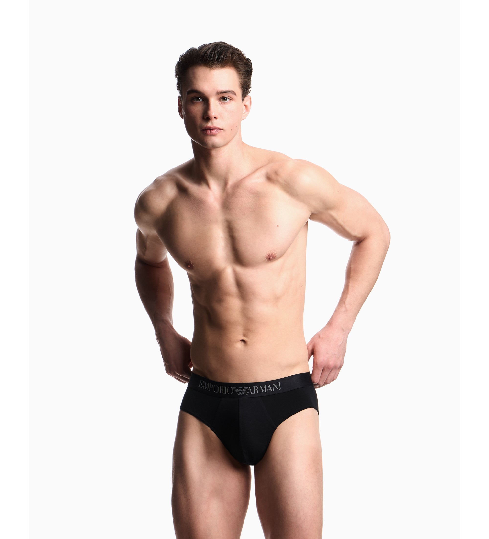 Emporio Armani Set di 2 slip, stampe miste, nero Emporio Armani Set di 2 slip, stampe miste, nero