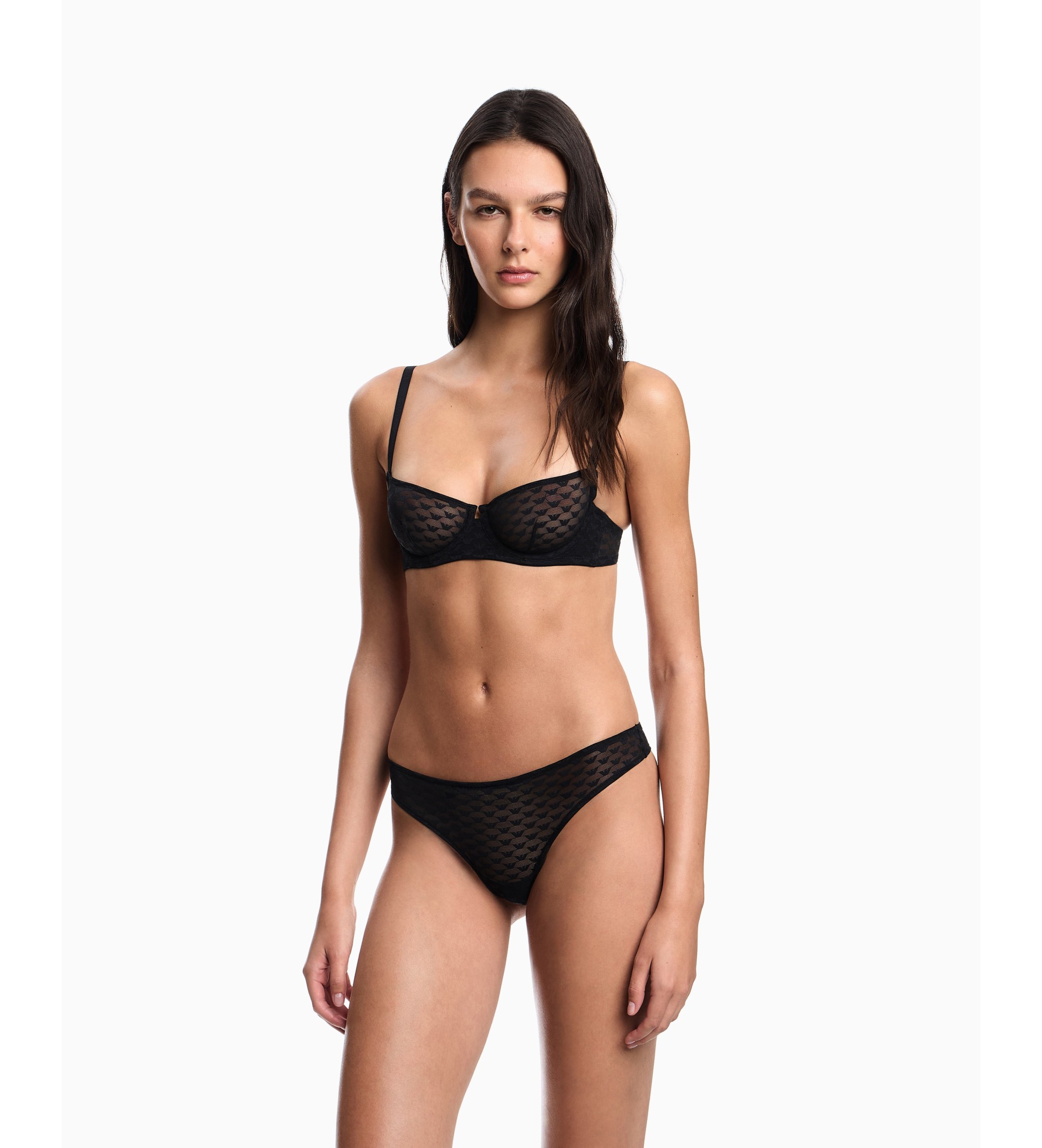 Emporio Armani Set di 2 perizomi neri trasparenti Emporio Armani Set di 2 perizomi neri trasparenti