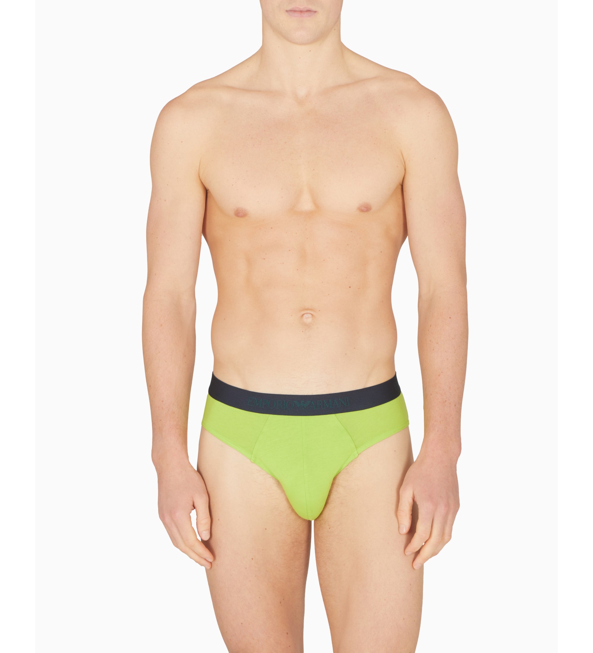 Emporio Armani Set 3 slips verts en pur coton Emporio Armani Set 3 slips verts en pur coton