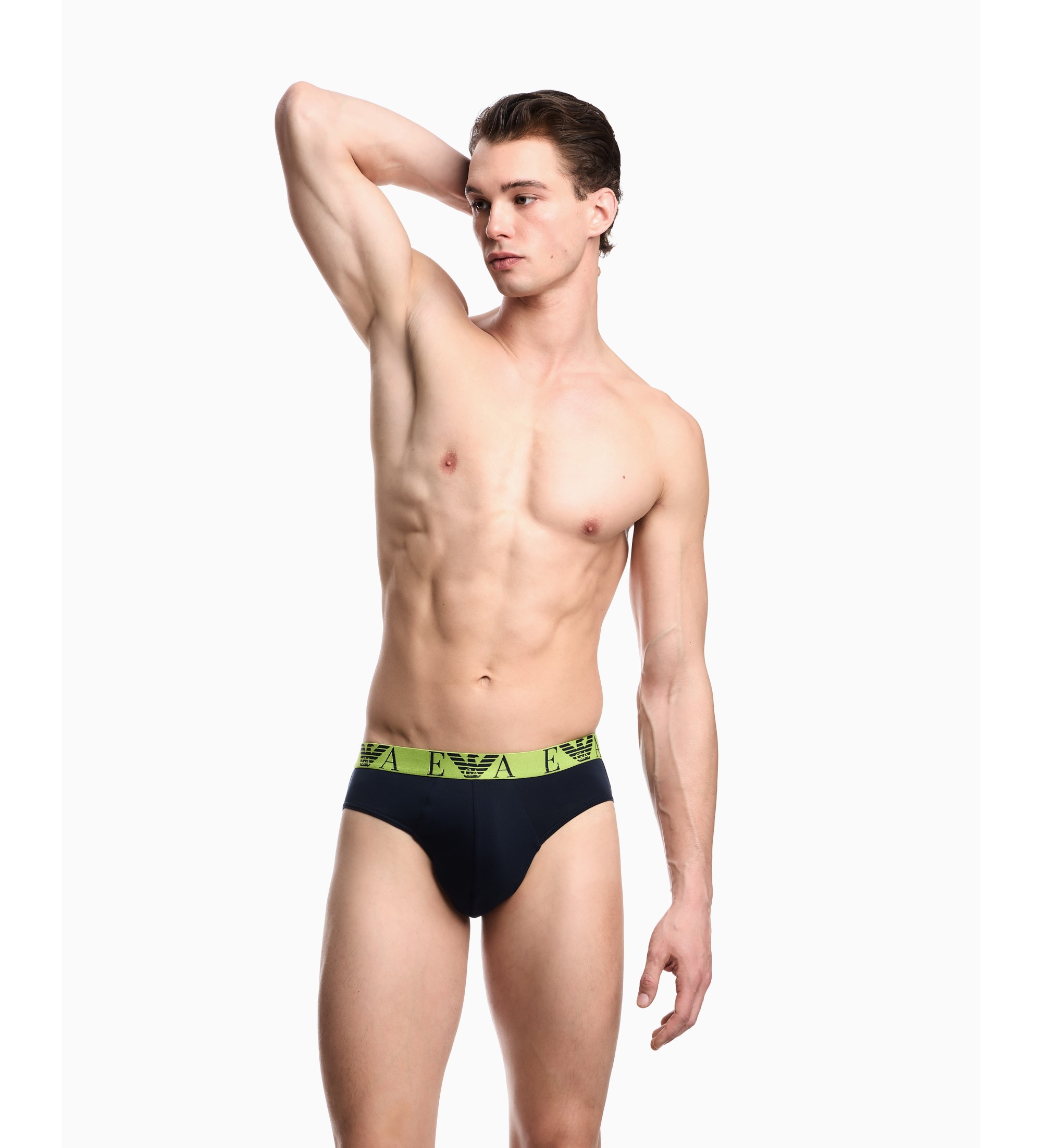 Emporio Armani Lot de 3 slips colorés verts Emporio Armani Lot de 3 slips colorés verts