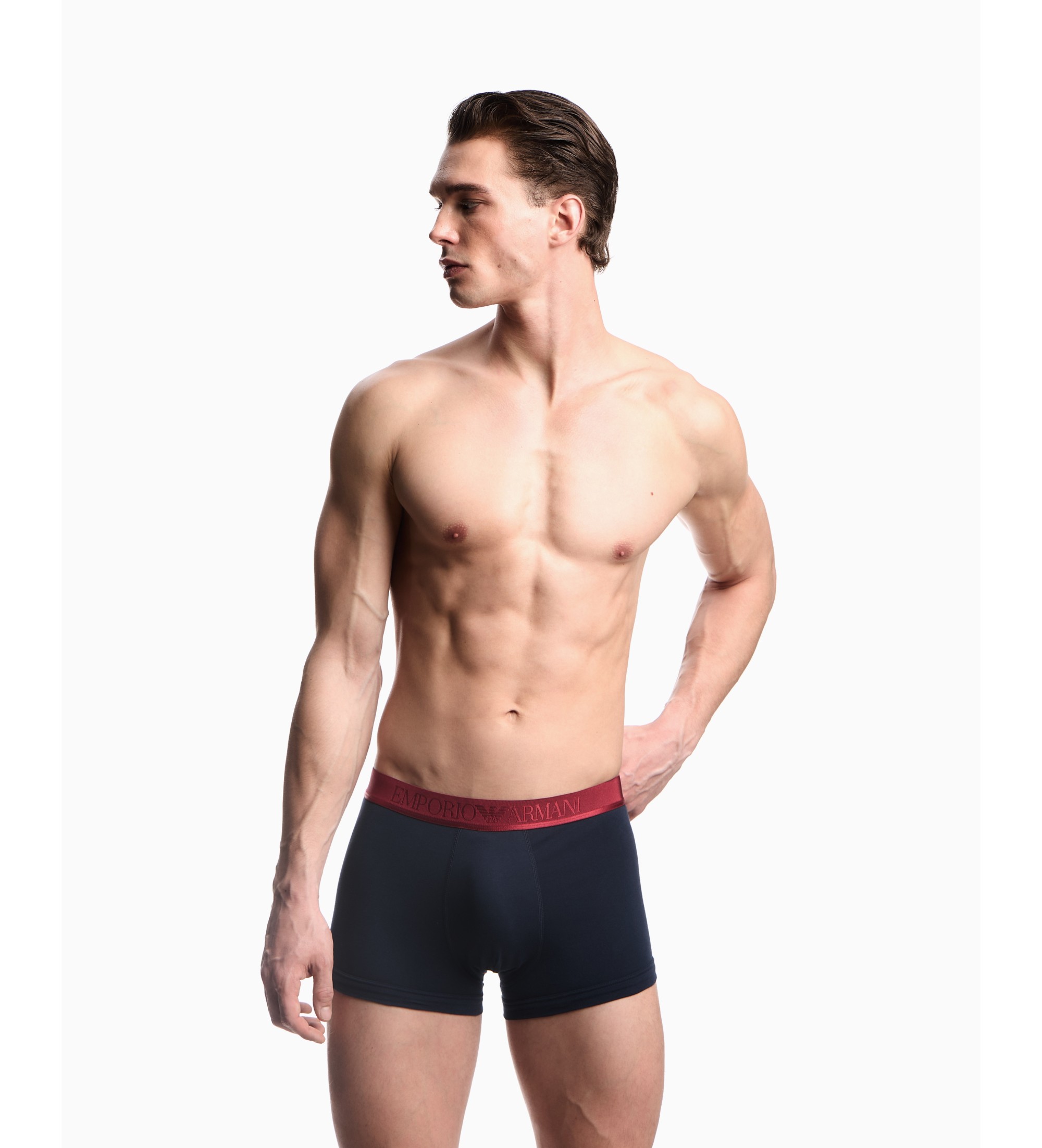 Emporio Armani Set 3 Boxer Logoband brillant bordeaux, noir, marine Emporio Armani Set 3 Boxer Logoband brillant bordeaux, noir, marine