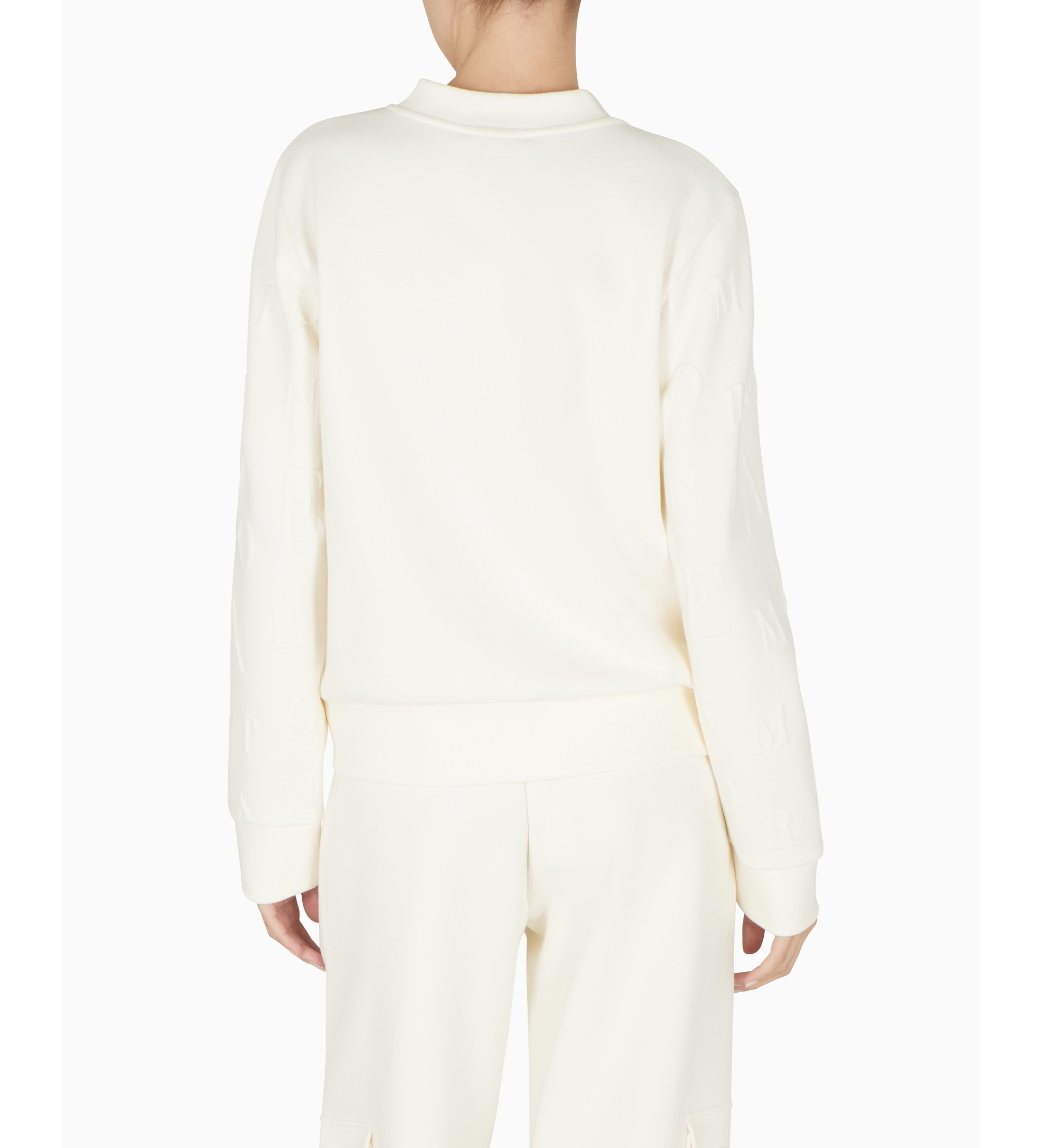 Emporio Armani Sweatshirt Jaquard 3D branco marfim Emporio Armani Sweatshirt Jaquard 3D branco marfim