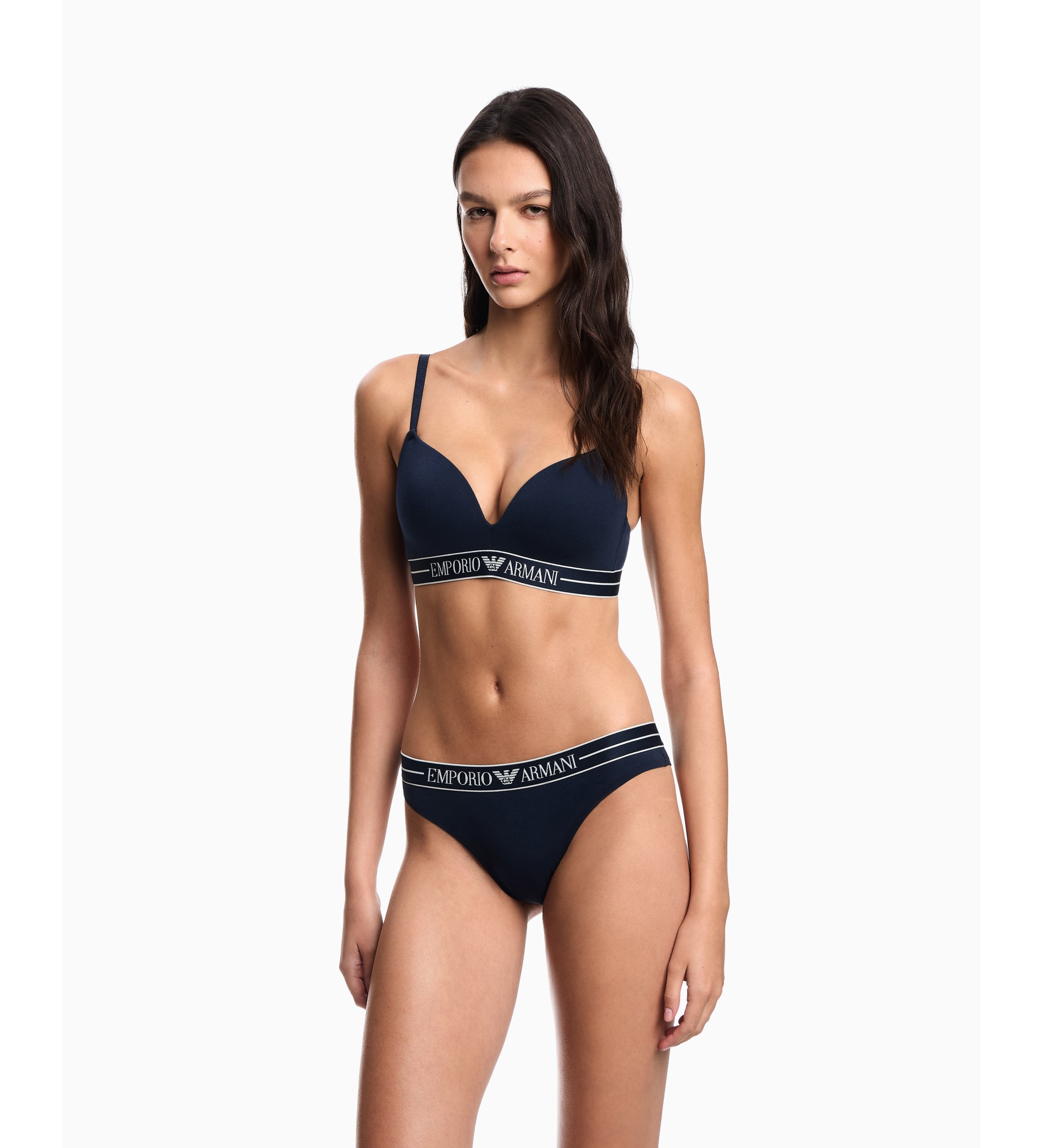 Emporio Armani Reggiseno a triangolo imbottito blu navy Emporio Armani Reggiseno a triangolo imbottito blu navy