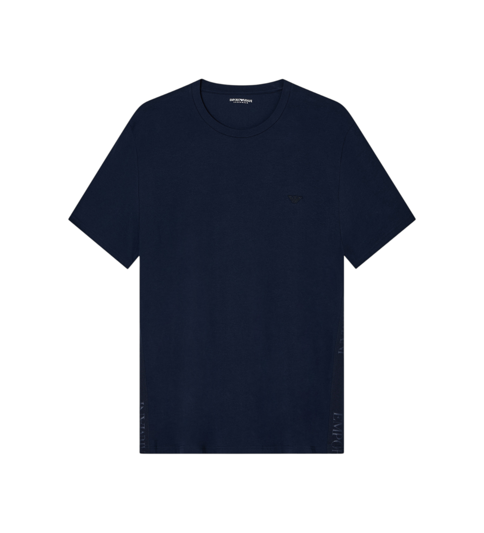 Emporio Armani T-shirt House em tecido de malha azul-marinho básico Emporio Armani T-shirt House em tecido de malha azul-marinho básico