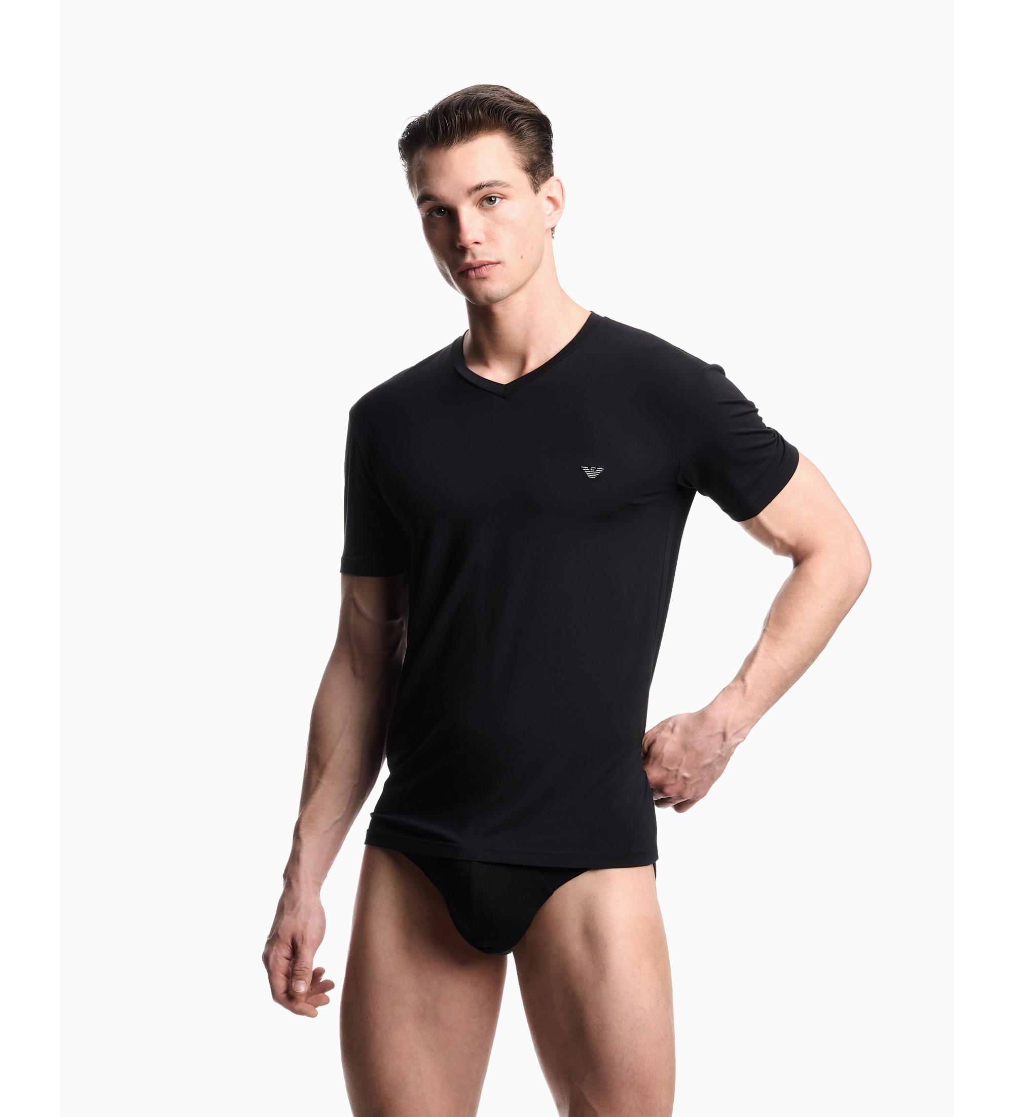 Emporio Armani T-shirt Home manga curta preta Emporio Armani T-shirt Home manga curta preta