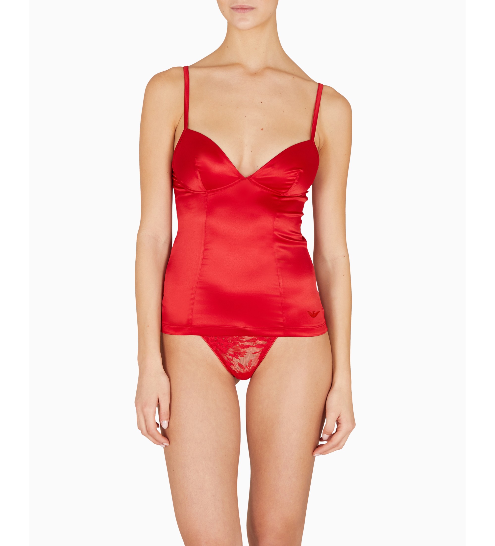 Emporio Armani Top Satin Dentelle rouge Emporio Armani Top Satin Dentelle rouge