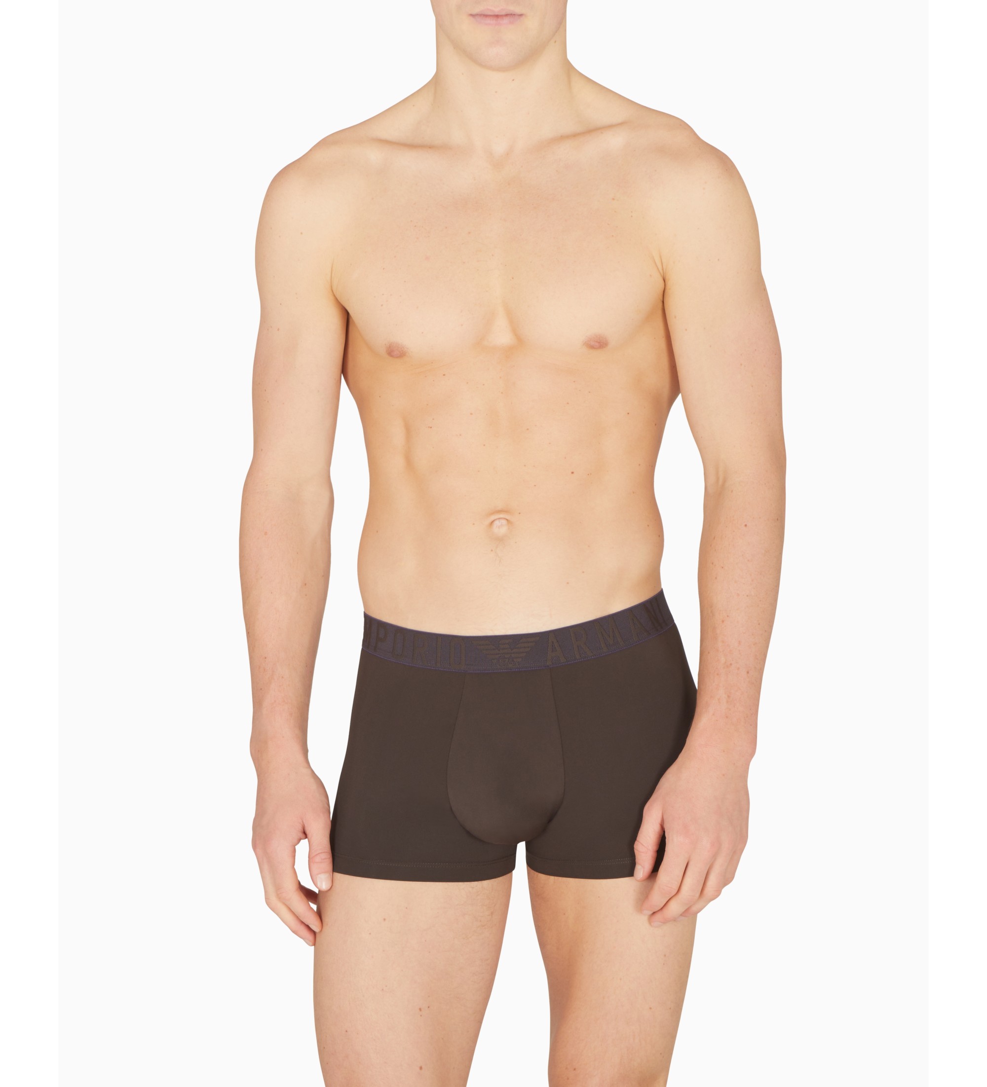 Emporio Armani Boxer essentiel en microfibre marron Emporio Armani Boxer essentiel en microfibre marron