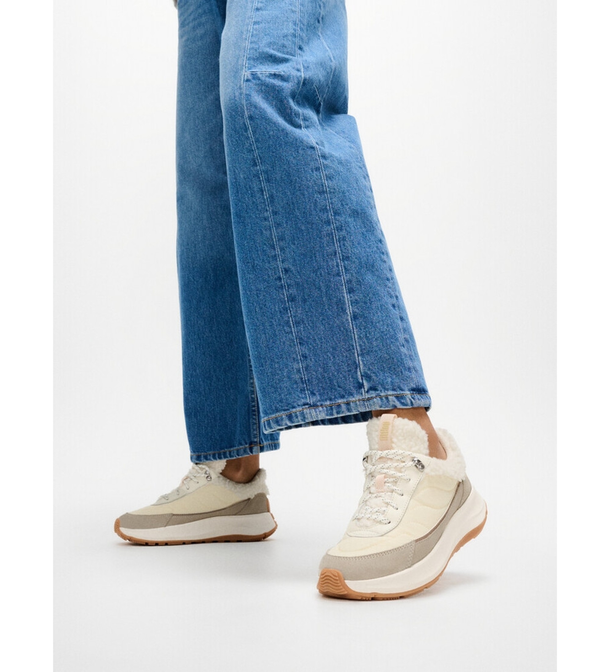 Fitflop Chinelos F-Mode Flow Shearling-Mix bege Fitflop Chinelos F-Mode Flow Shearling-Mix bege