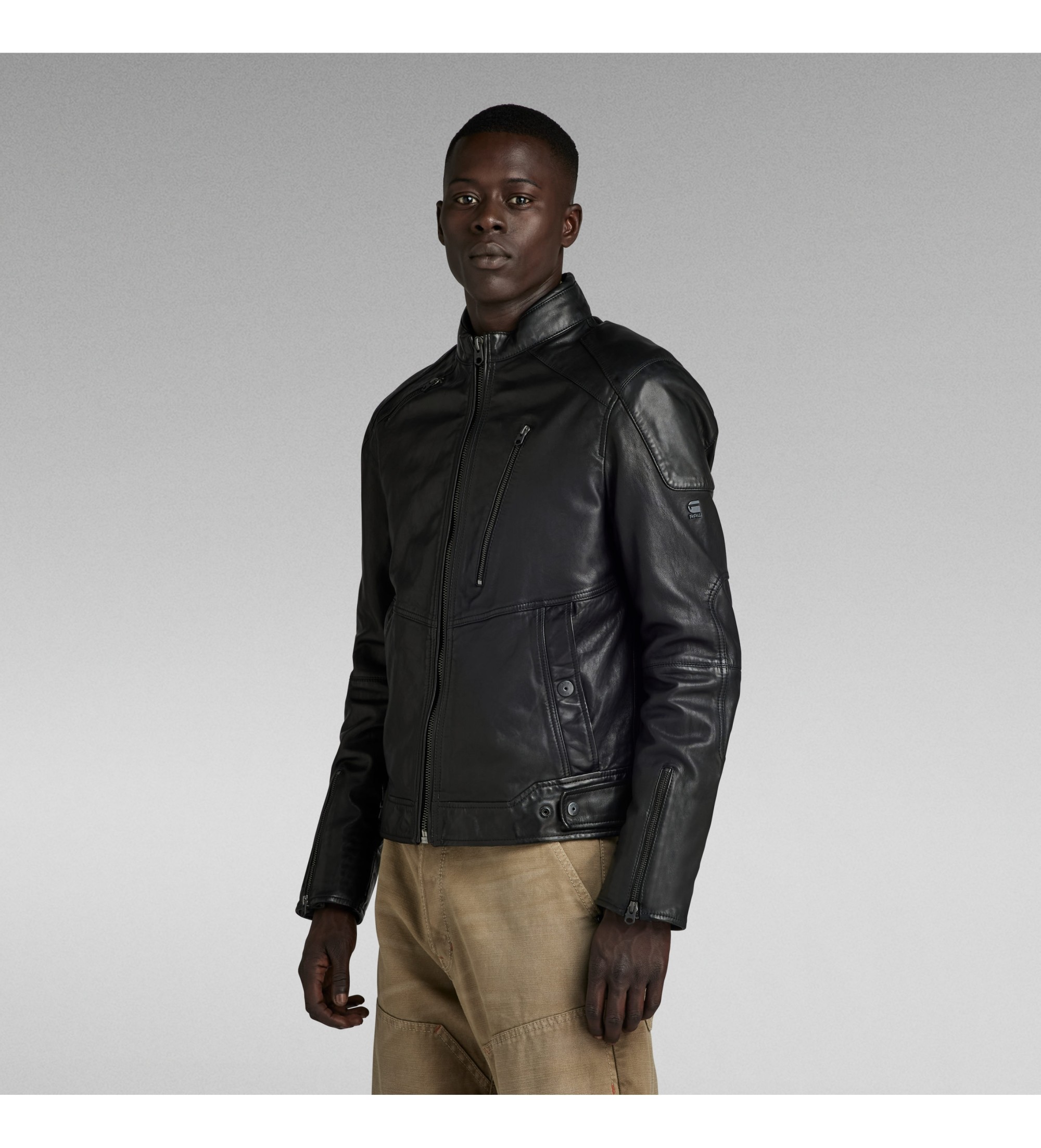 G-Star Cazadora de piel Biker negro Tienda Esdemarca calzado