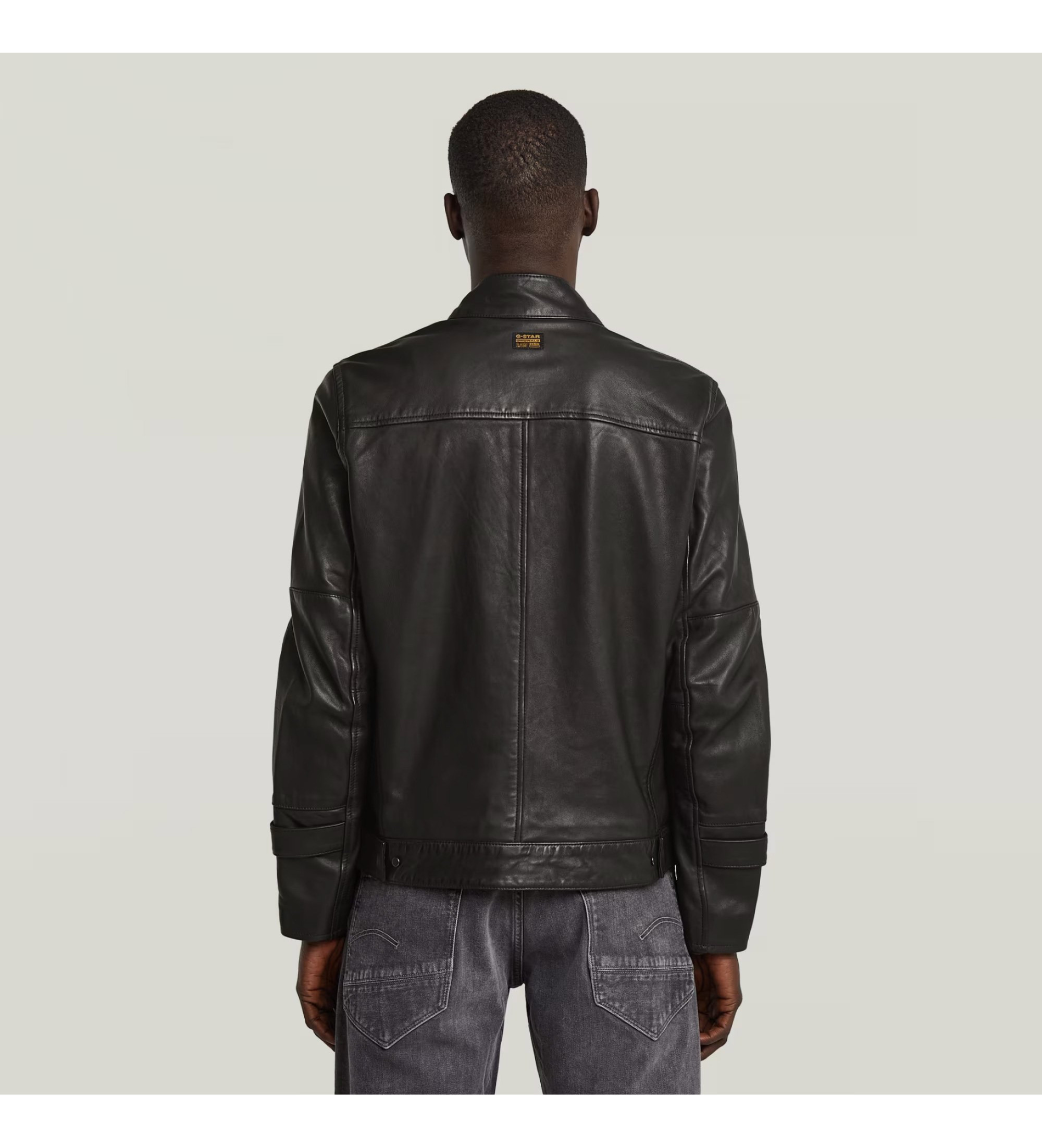 G-Star Black leather biker jacket - Esdemarca Store fashion