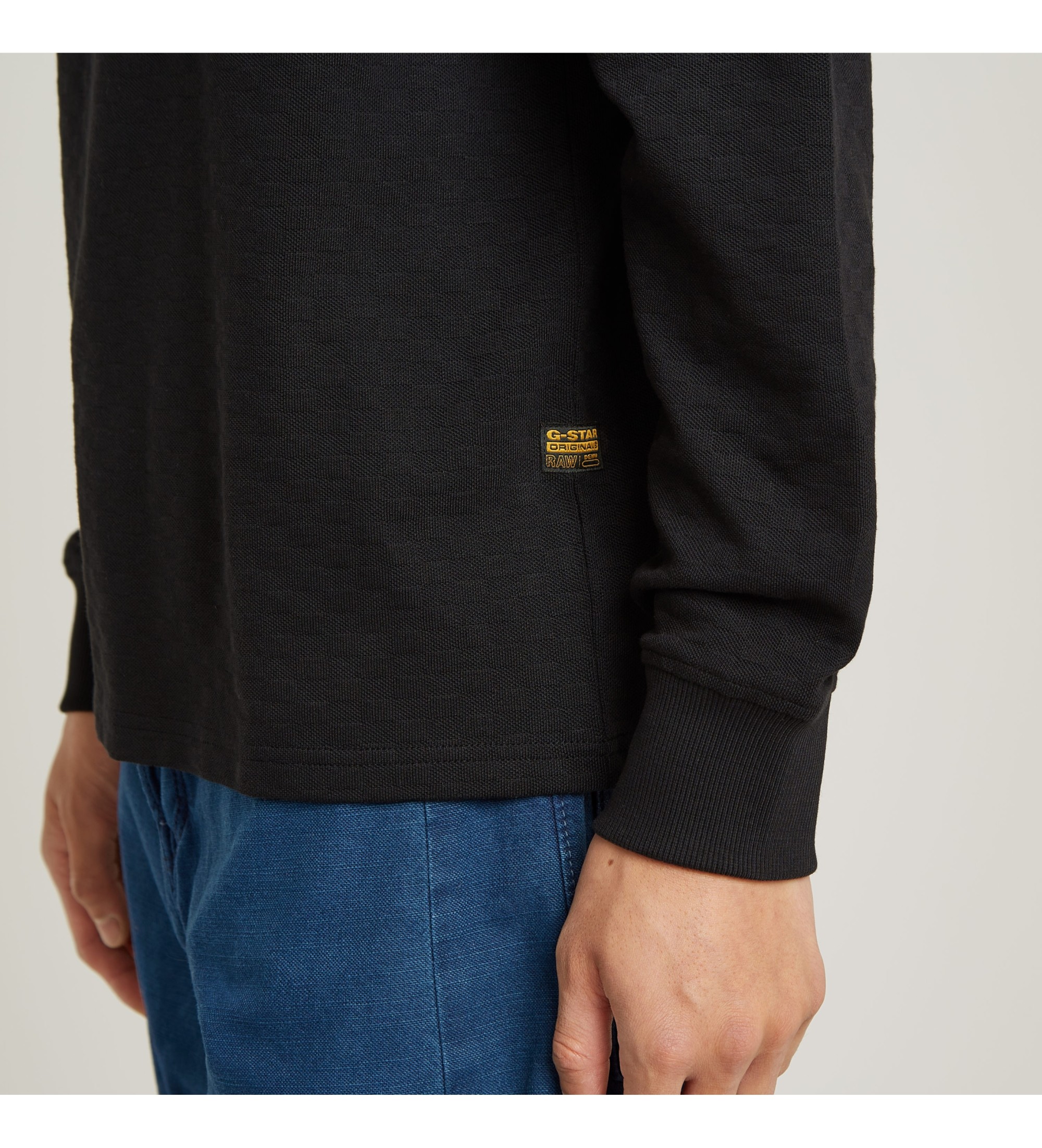 Heart point tops ブラック 黒 G-Star Tweeter Checquard Half Zip T-shirt czarny - Sklep