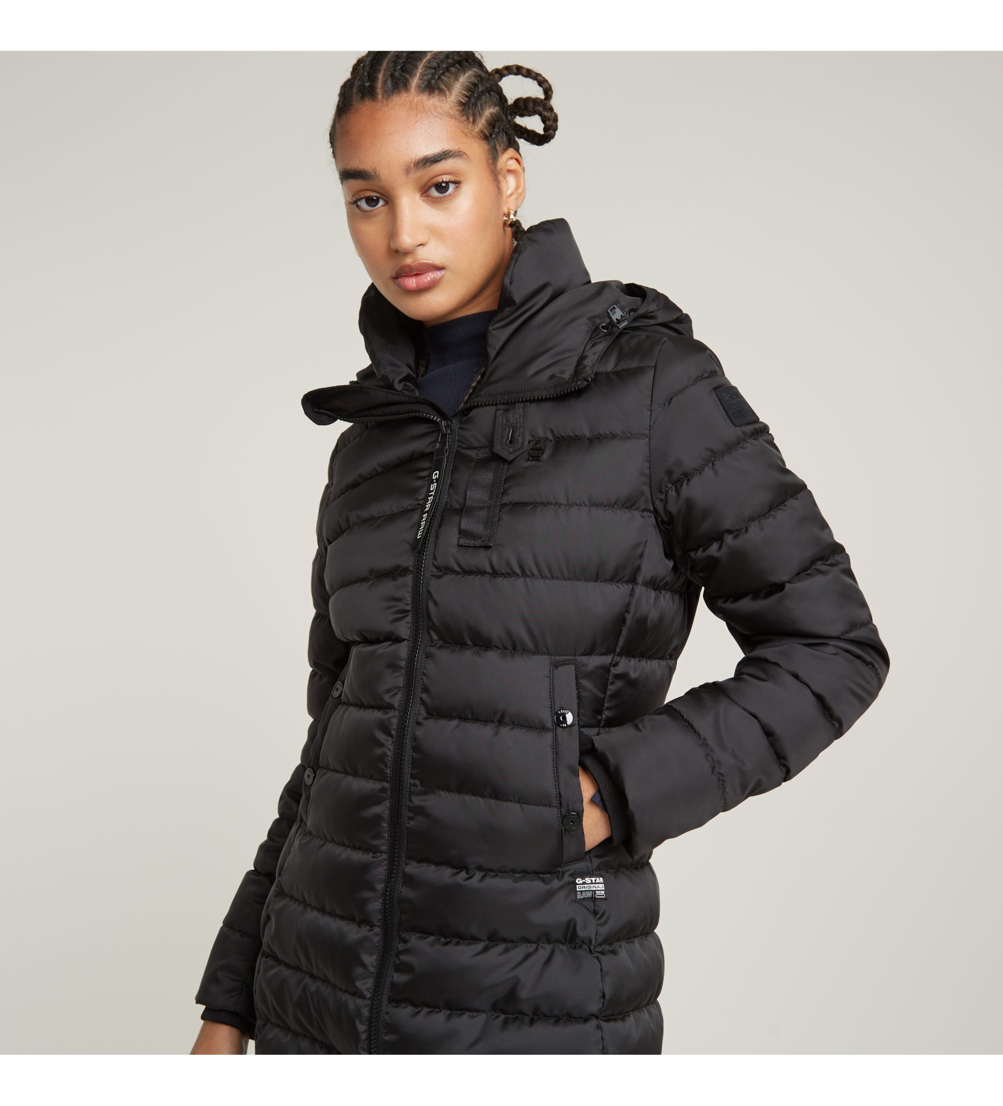 Womens Clothing G Star Mountain Hdd Parka G-Star Whistler Hedley Hooded  Close-fitting Jacket Black - Main Image