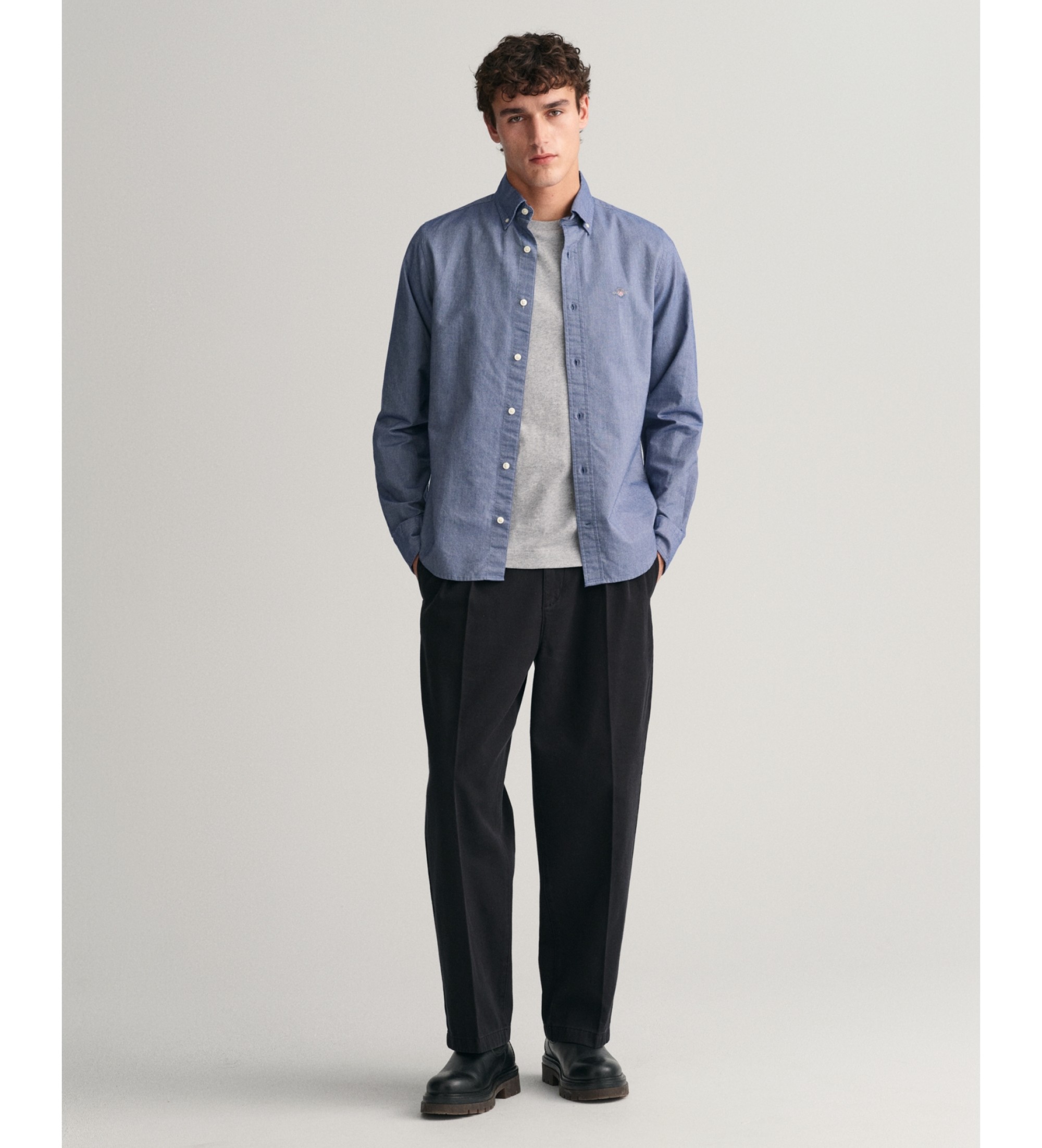 Gant Camisa Oxford Slim Fit azul Tienda Esdemarca calzado, moda