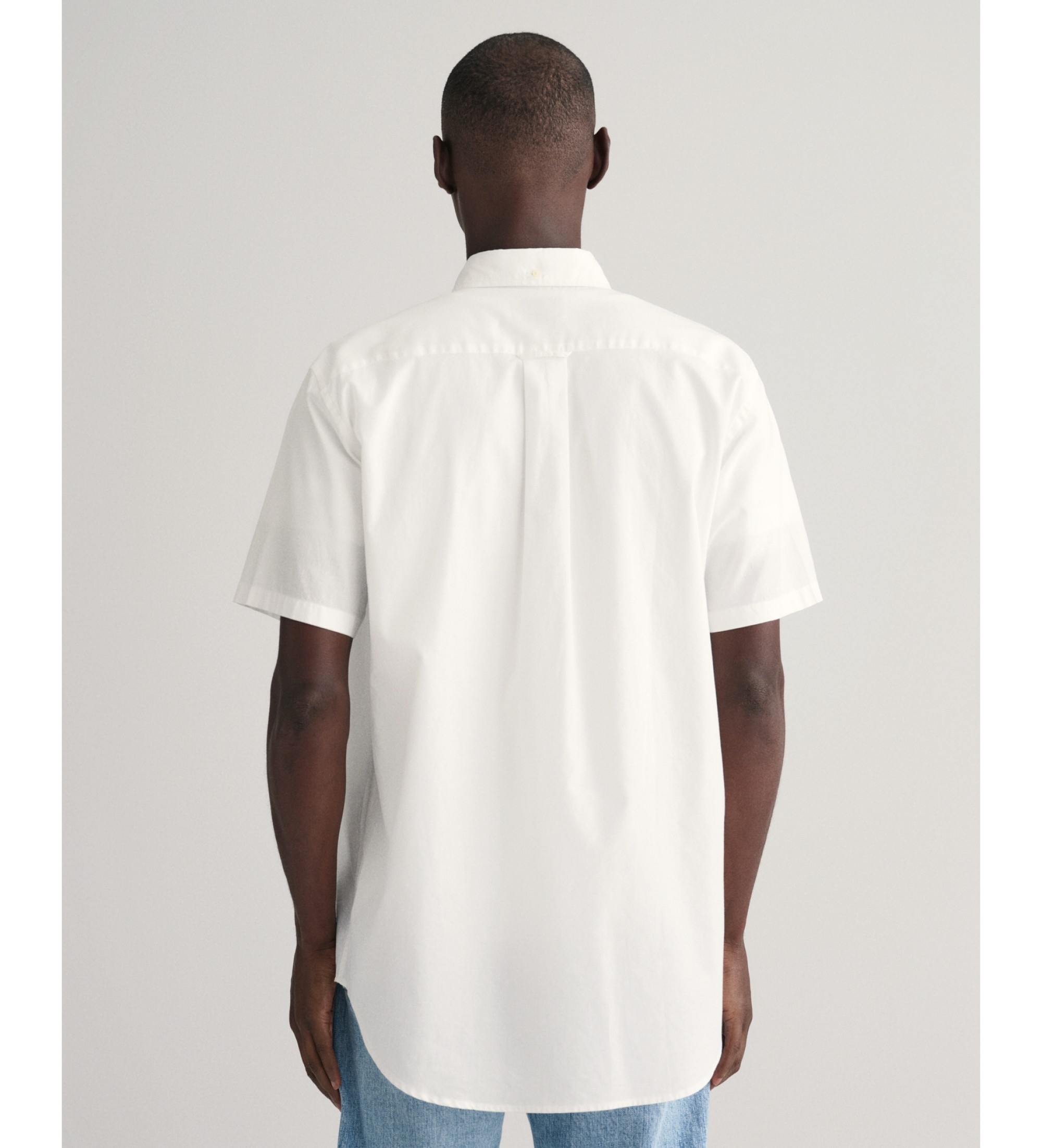 Gant Chemise  manches courtes Regular Fit en coton et lin blanc