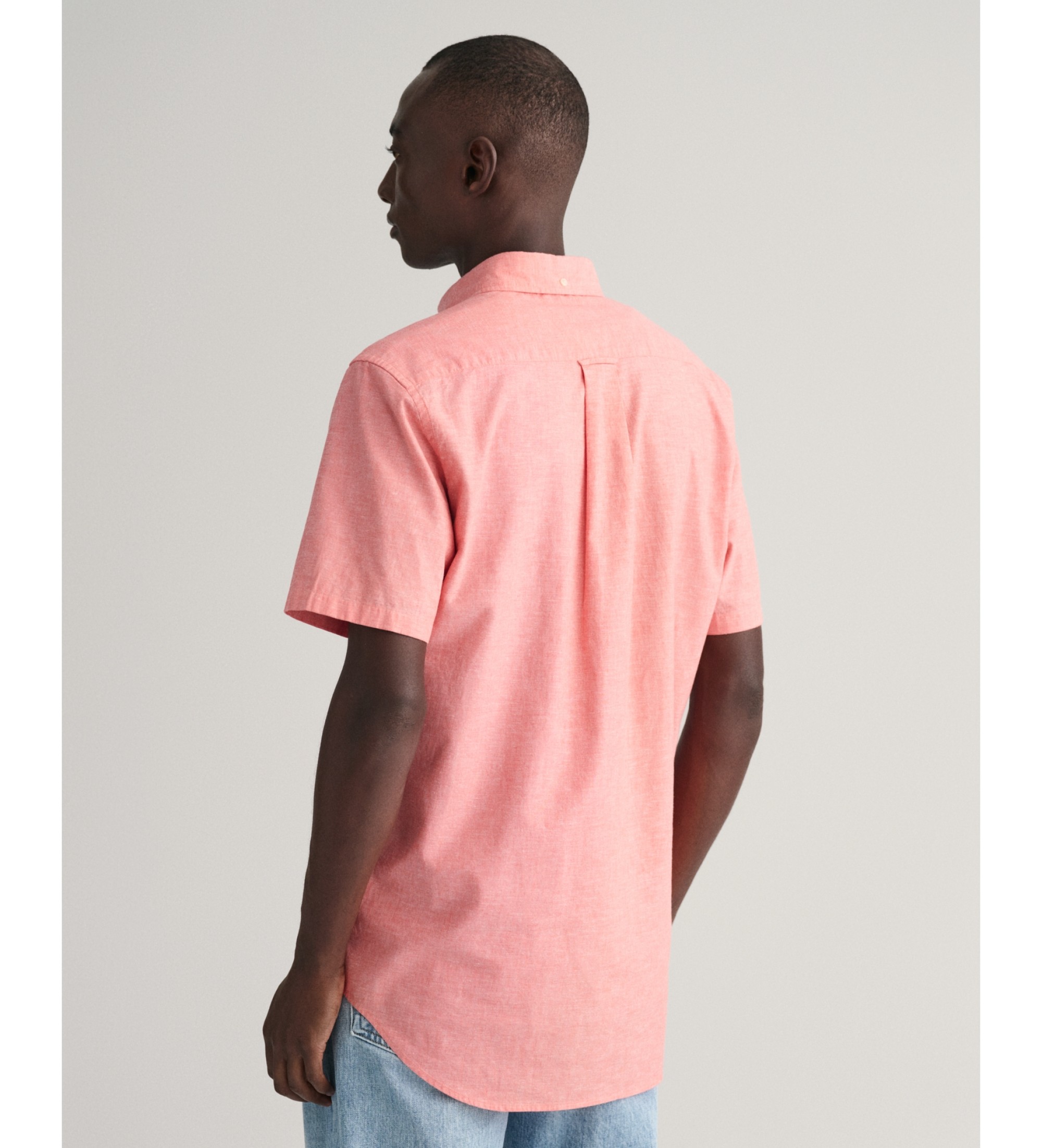 Gant Chemise  manches courtes Regular Fit en coton et lin rose