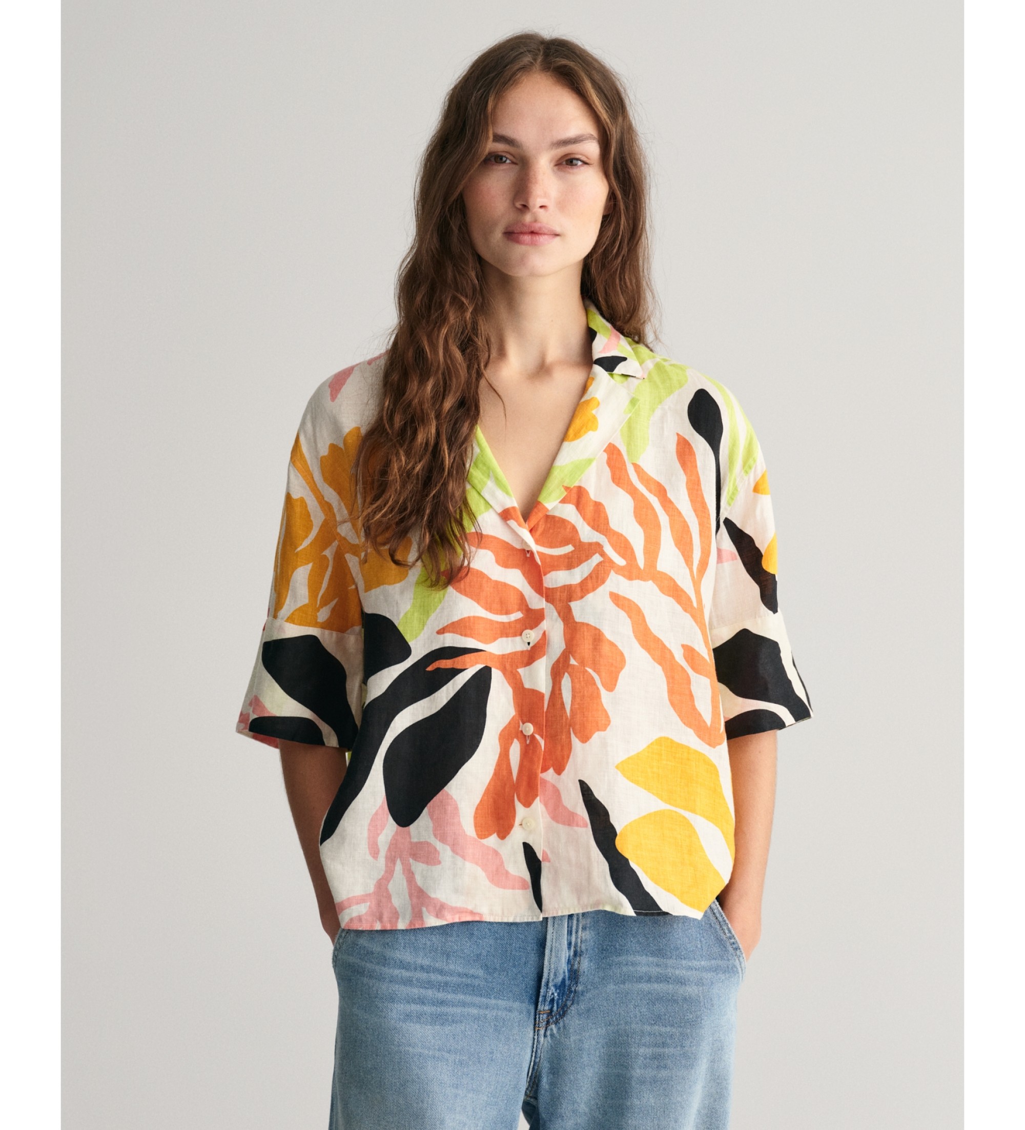 Gant Relaxed Fit Palm Print flerfarvet skjorte