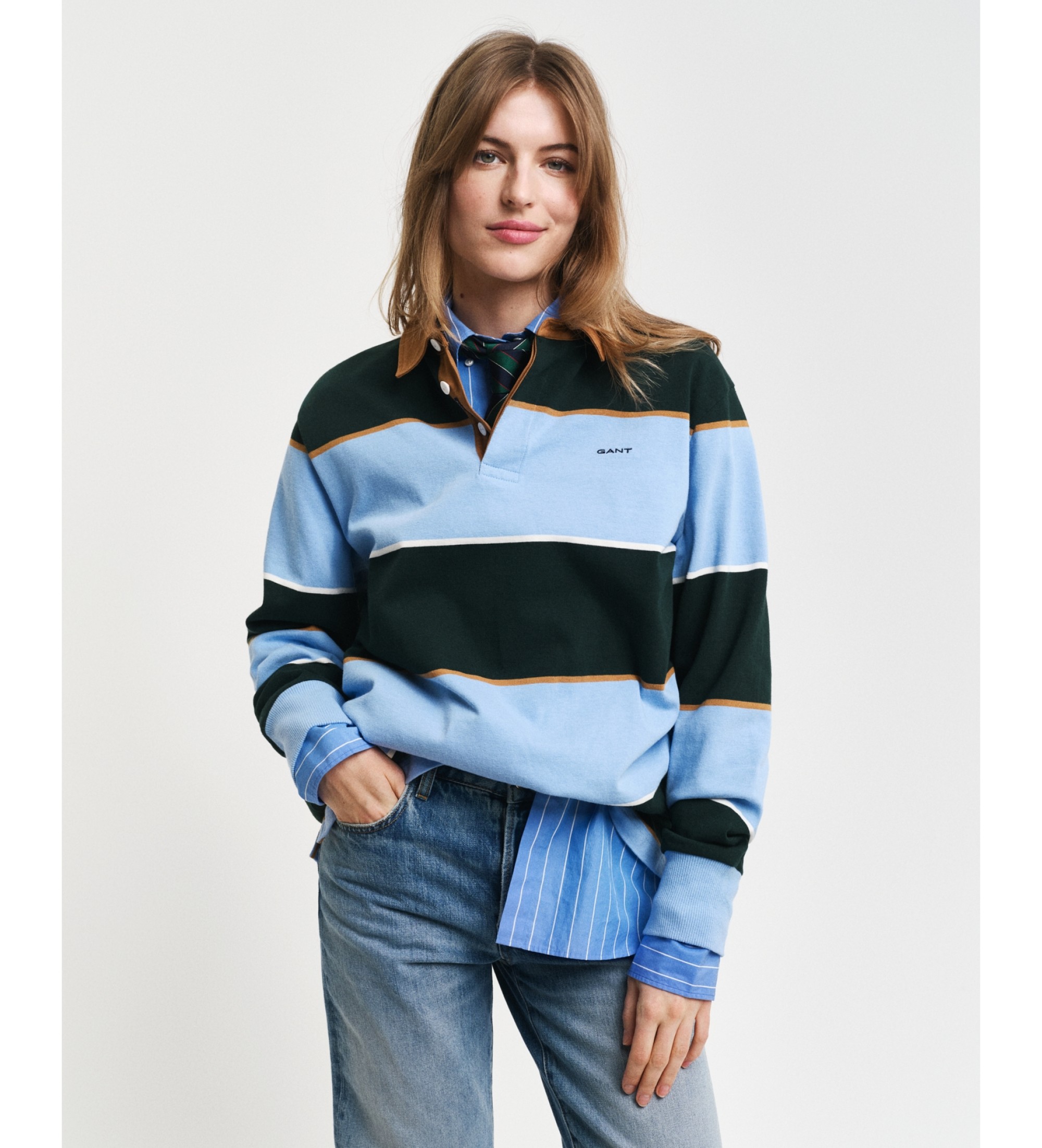 Gant Polo De Rayas Heavy azul, azul, verde