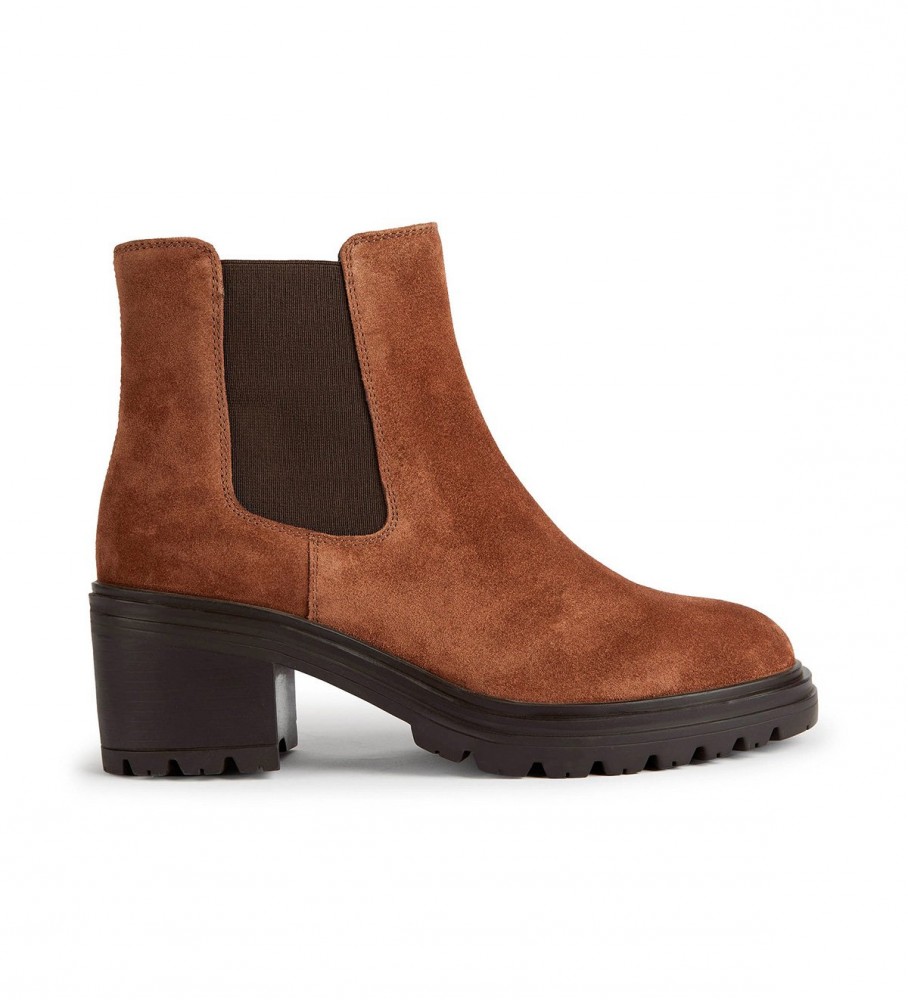 GEOX D Damiana brown leather ankle boots - ESD Store fashion, footwear accessories - best brands shoes and shoes