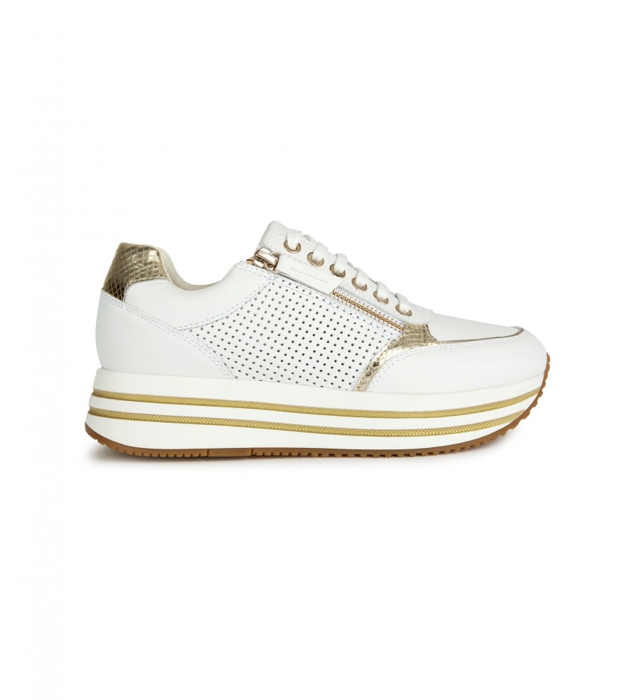 GEOX Zapatillas de piel D Kency blanco - Altura plataforma 4.5cm- - Tienda calzado, moda y complementos - marca y zapatillas marca