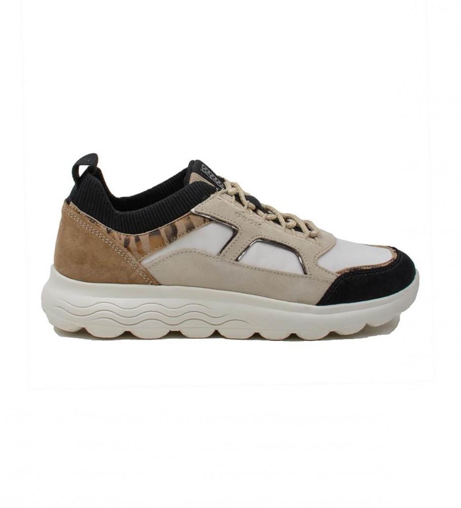 grillen Nietje aluminium GEOX D Spherica beige lederen pantoffels - Esdemarca winkel voor schoenen,  mode en accessoires - merkschoenen en merksneakers