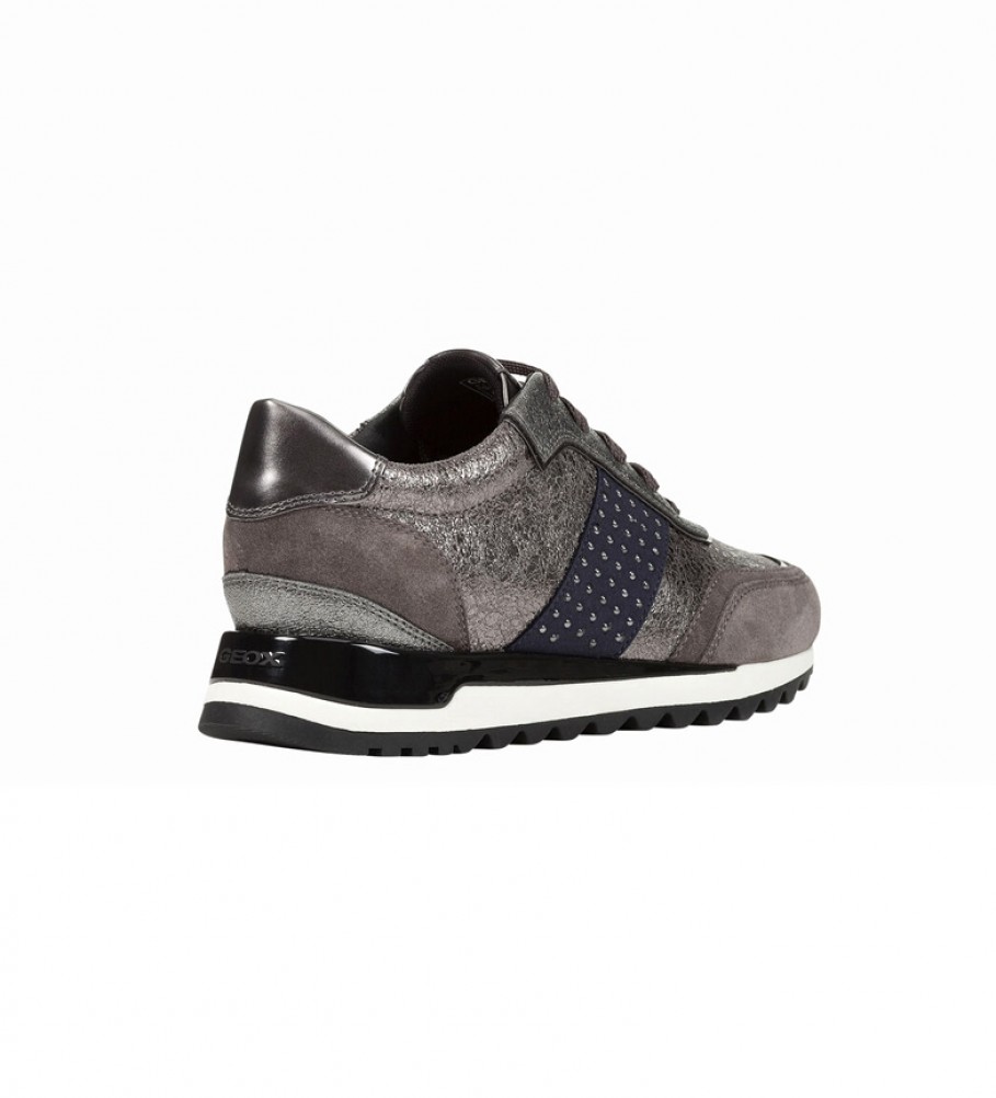 GEOX Zapatillas de piel Tabelya plata - Esdemarca calzado, moda y complementos zapatos de marca y zapatillas de