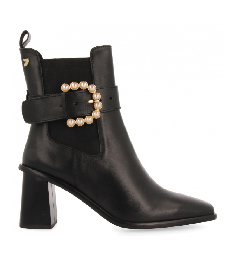 Gioseppo Kaundorf Black leather ankle boots - Height 6cm heel
