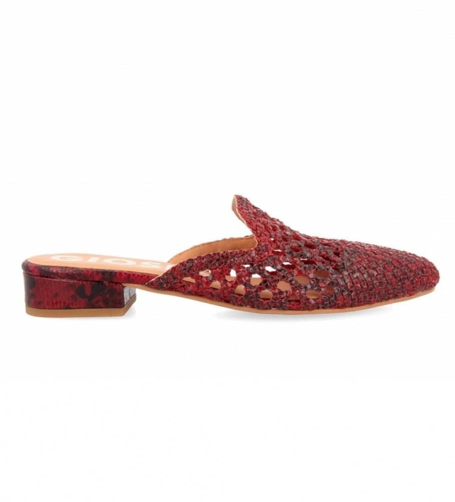 Gioseppo Cayuta red leather slippers