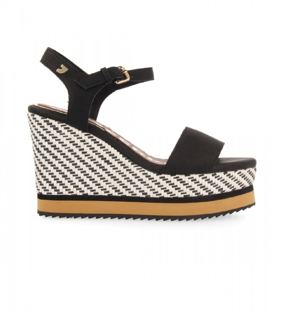 Gioseppo Chania black sandals -Height wedge: 10.5cm
