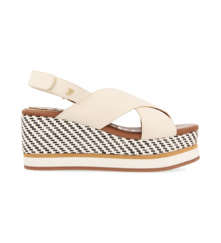Gioseppo Ampere white sandals -Height wedge: 8cm
