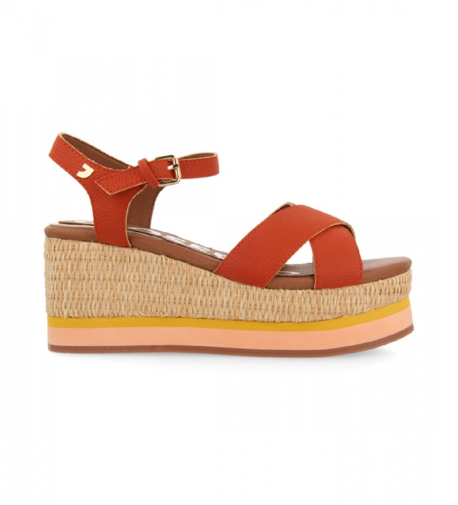 Gioseppo Seget orange sandals -Height wedge: 8cm