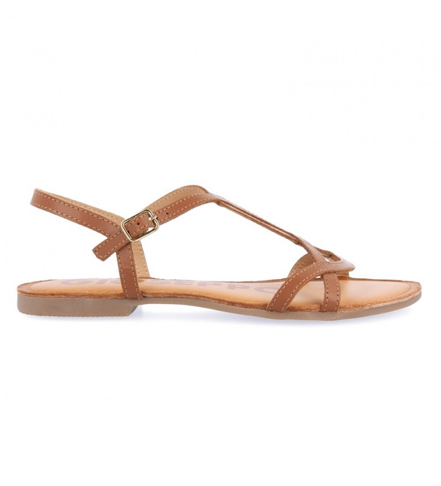 Gioseppo Navassa brown leather sandals