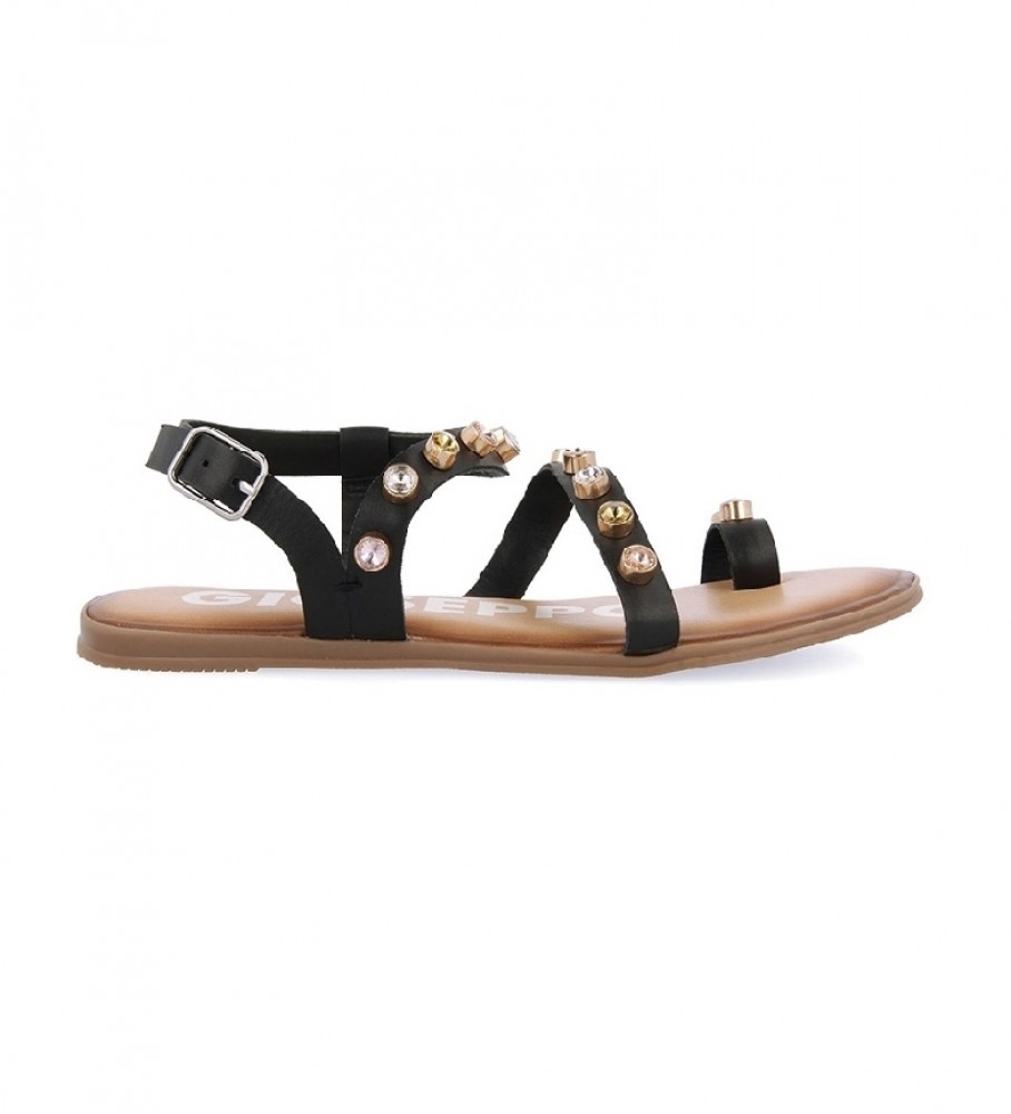 Gioseppo Halcott leather sandals black