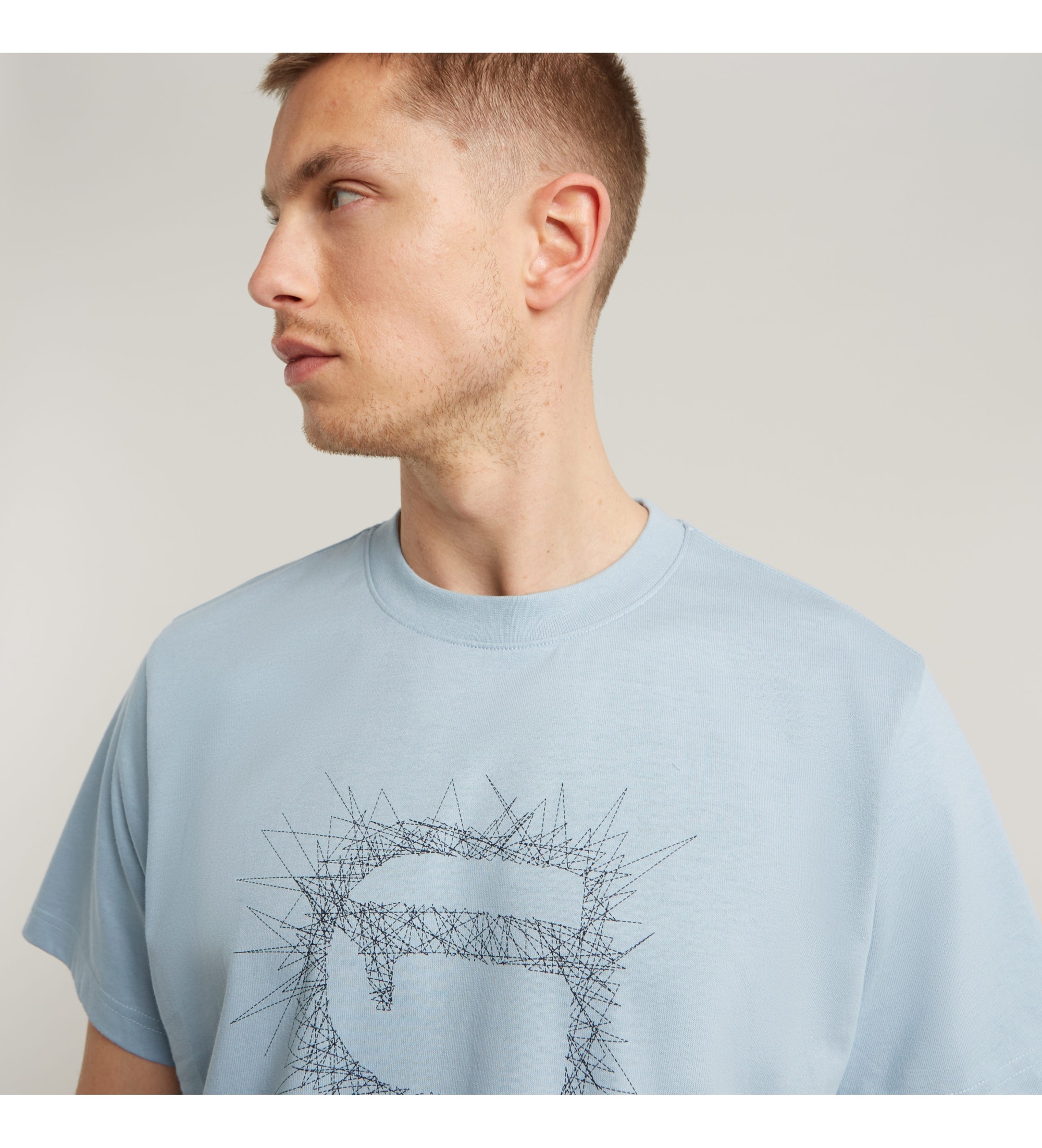 送料込★G-Star★Stitch Burger Logo Tシャツ G-Star Stitch Burger Logo Loose T-shirt niebieski - Sklep