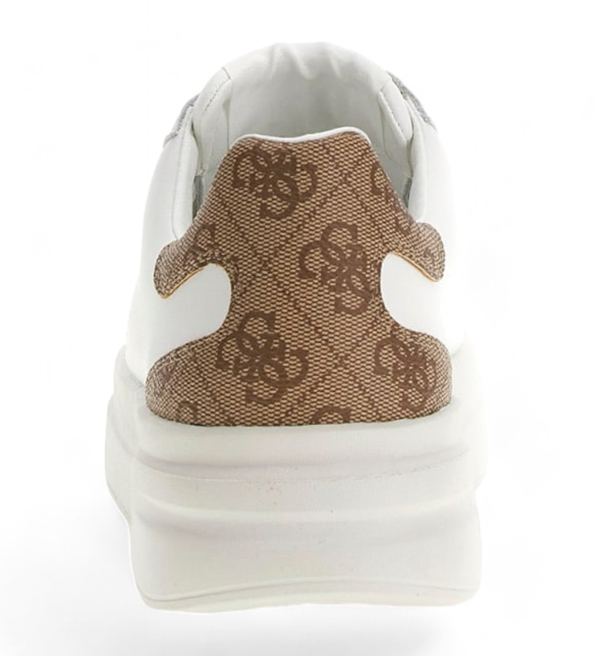 Guess Pantoufles en cuir véritable Elbina blanc