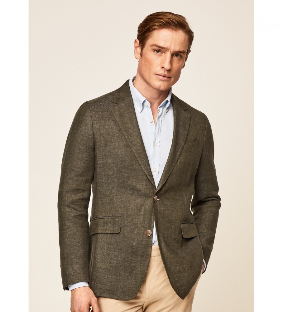 Hackett London Blazer Linen Delavé greyish green - Esdemarca Store ...