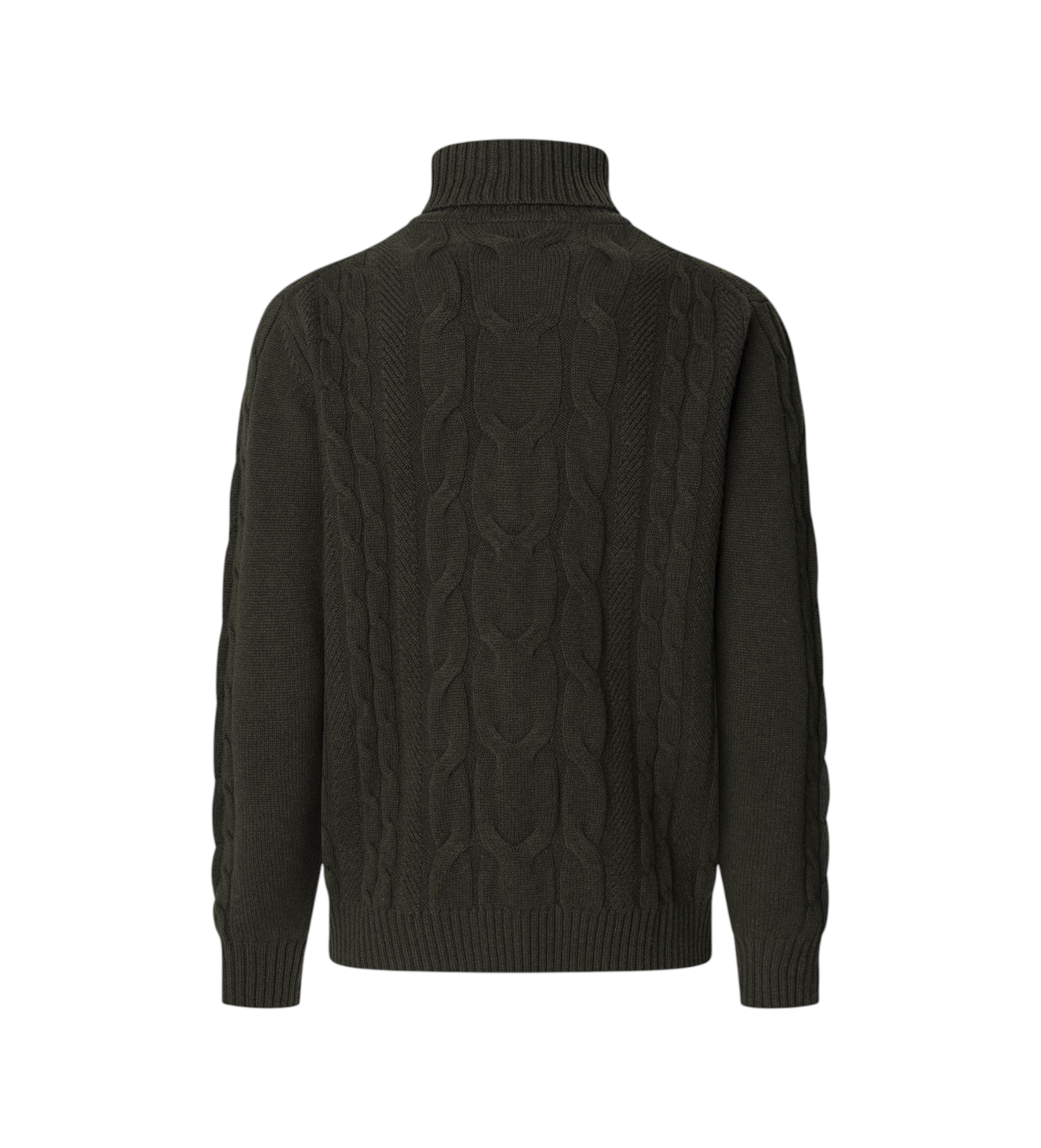 Hackett London Kabel Roll Neck jumper zelena Hackett London Kabel Roll Neck jumper zelena