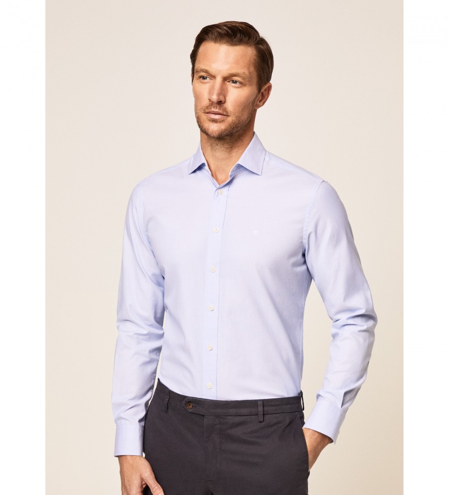 Hackett Textured Shirt Fit Slim Slim fit blue ESD Store fashion